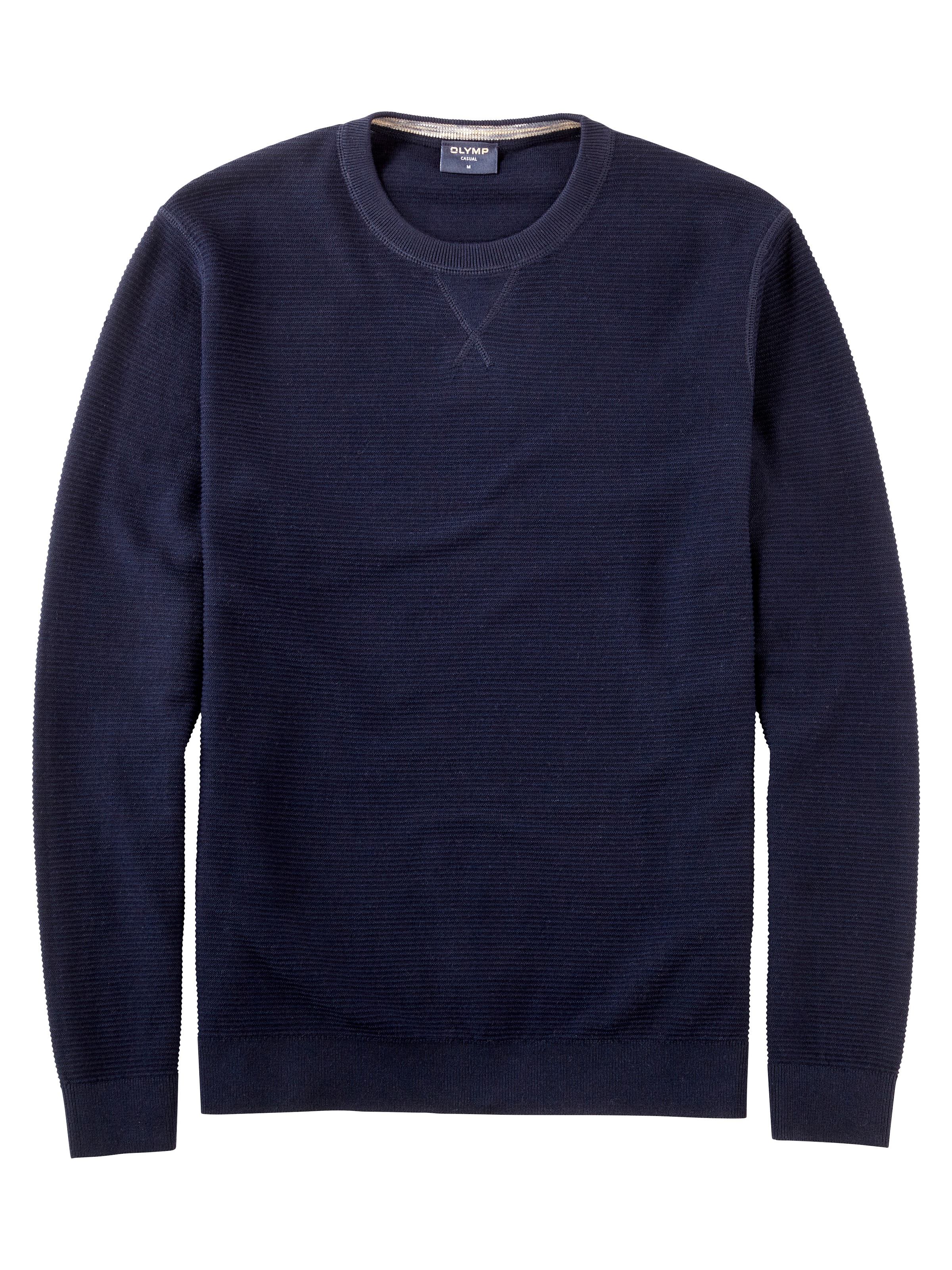 OLYMP Rundhalspullover »OLYMP Strick Casual« mit modischem Strukturmuster