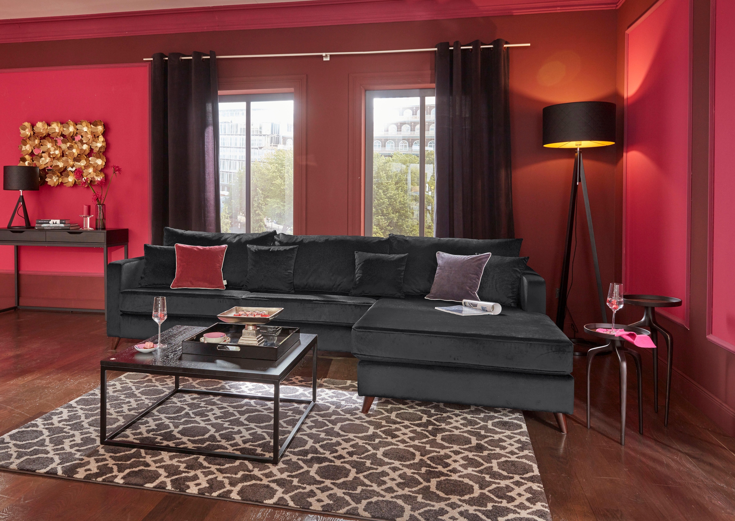 Home affaire Ecksofa »Renesse L-Form« lose Kissen, Keder an Sitzkissen