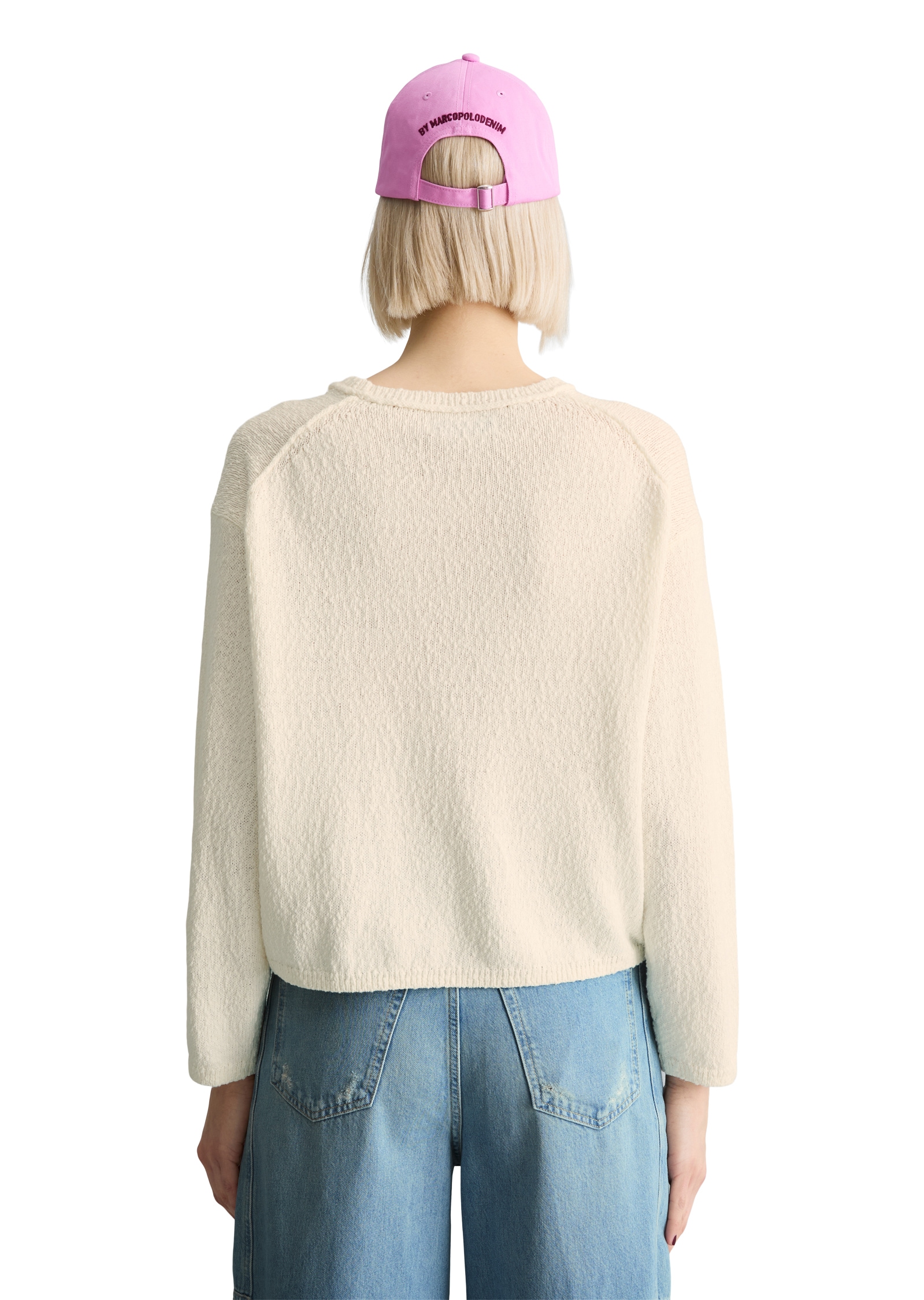 Marc O'Polo DENIM Pull à col rond coupe régulière en fil coton slub