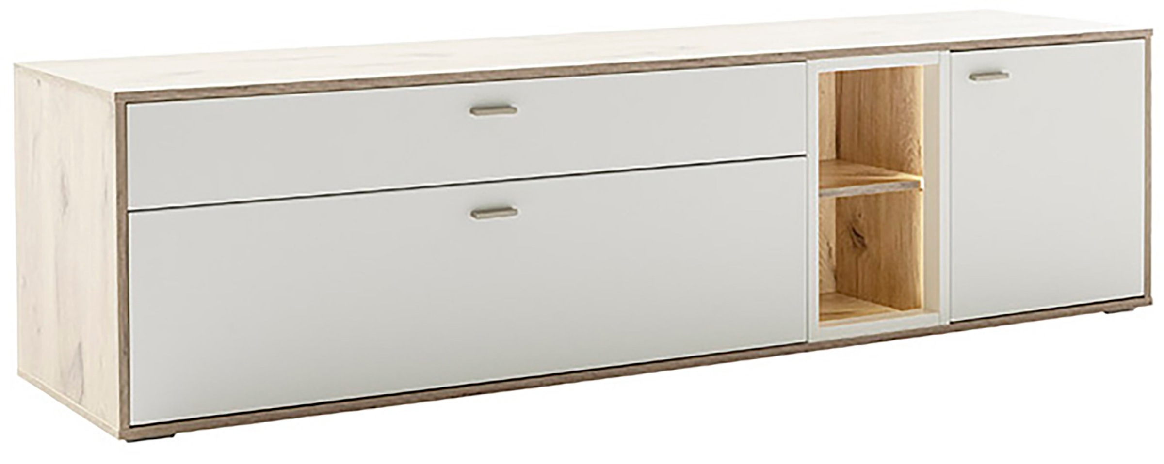 MCA furniture Lowboard »SANTERNO« mit 1 Tür, 2 Schubkästen, offene Fächer, Fernseher bis 80 Zoll