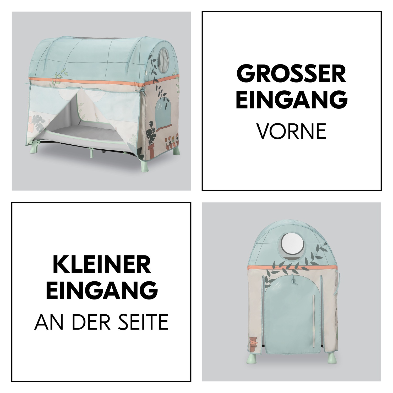 Hauck Bettzelt »Travel Bed Cover, Plants« Ergänzung für hauck Reisebetten (120 x 60 cm)