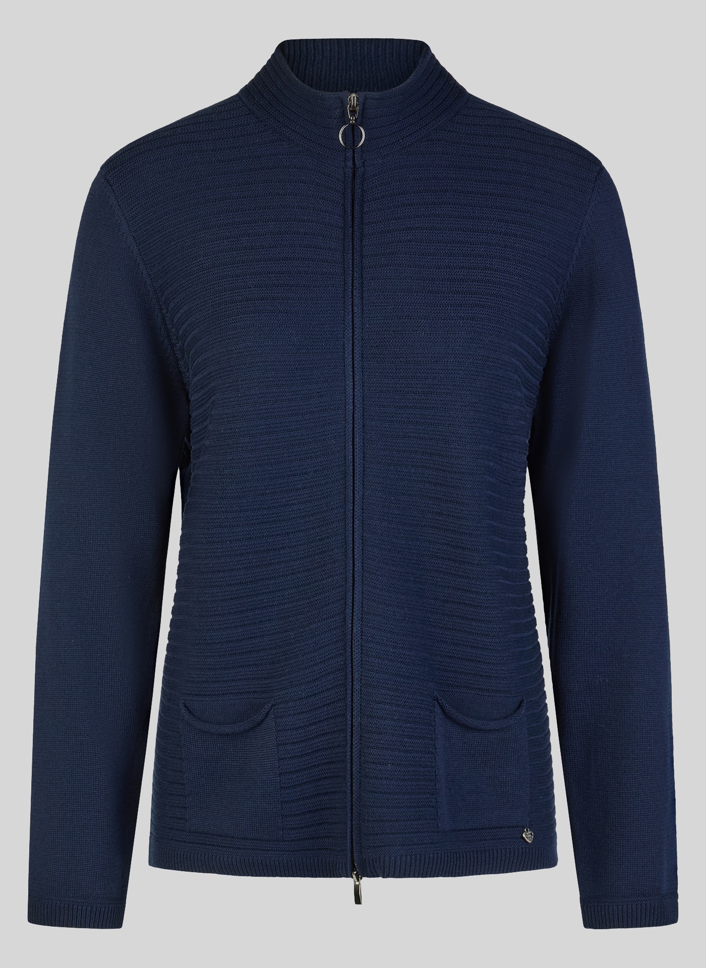 Rabe Veste en tricot avec col montant et fermeture éclair