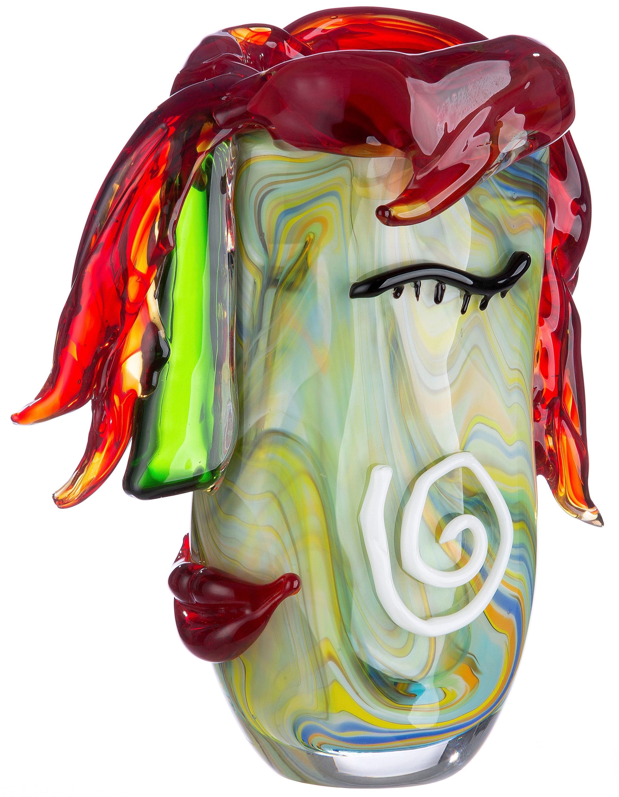 Casablanca by Gilde Tischvase »Curly« dekorative Vase aus Glas, Blumenvase