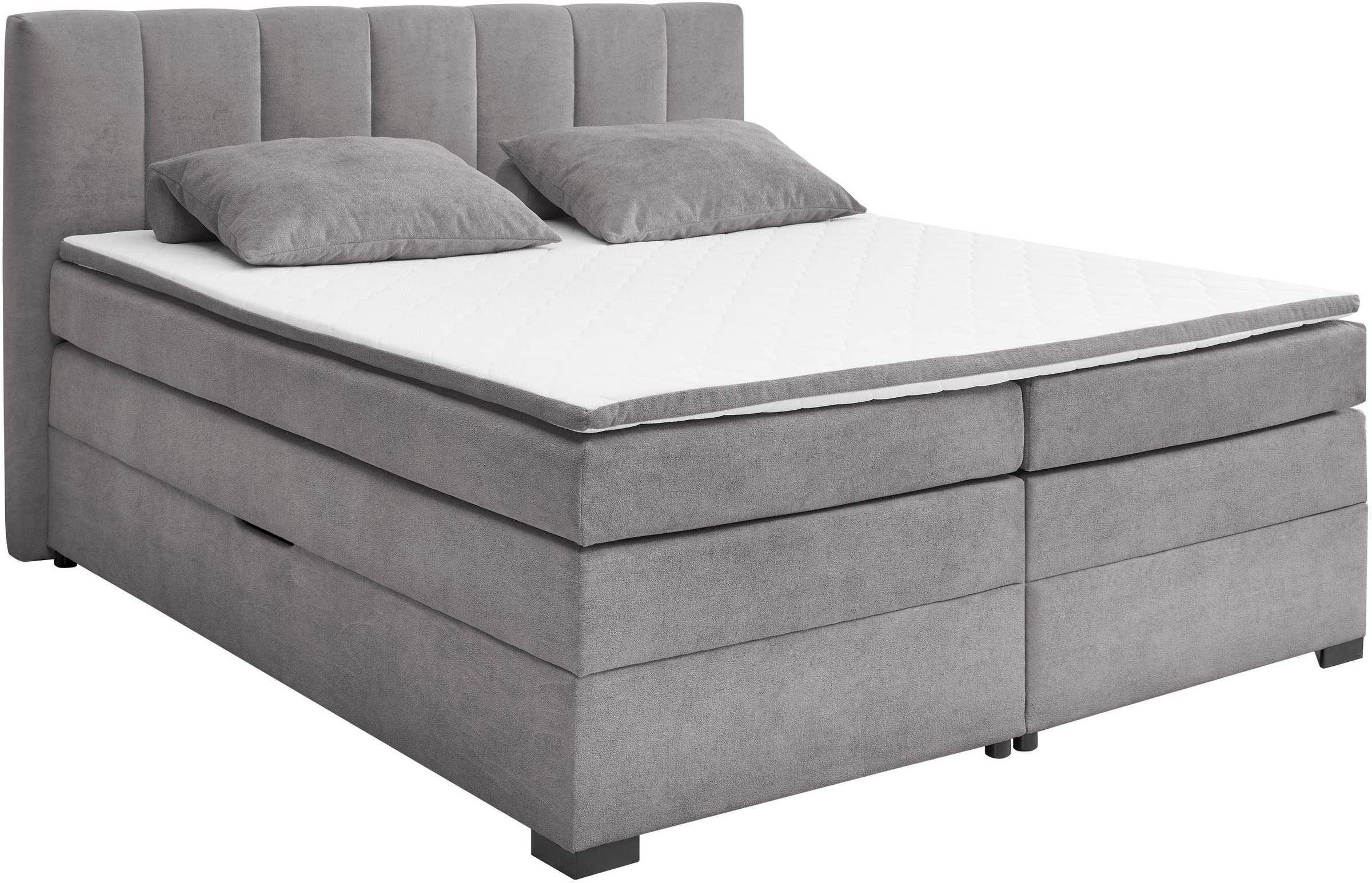 ED EXCITING DESIGN Boxspringbett »Pescara in der Breite 180cm, inkl. Bettkasten, Liegehöhe: 67cm« inkl. Tonnentaschen-Federkernmatratze & Komfortschaum-Topper