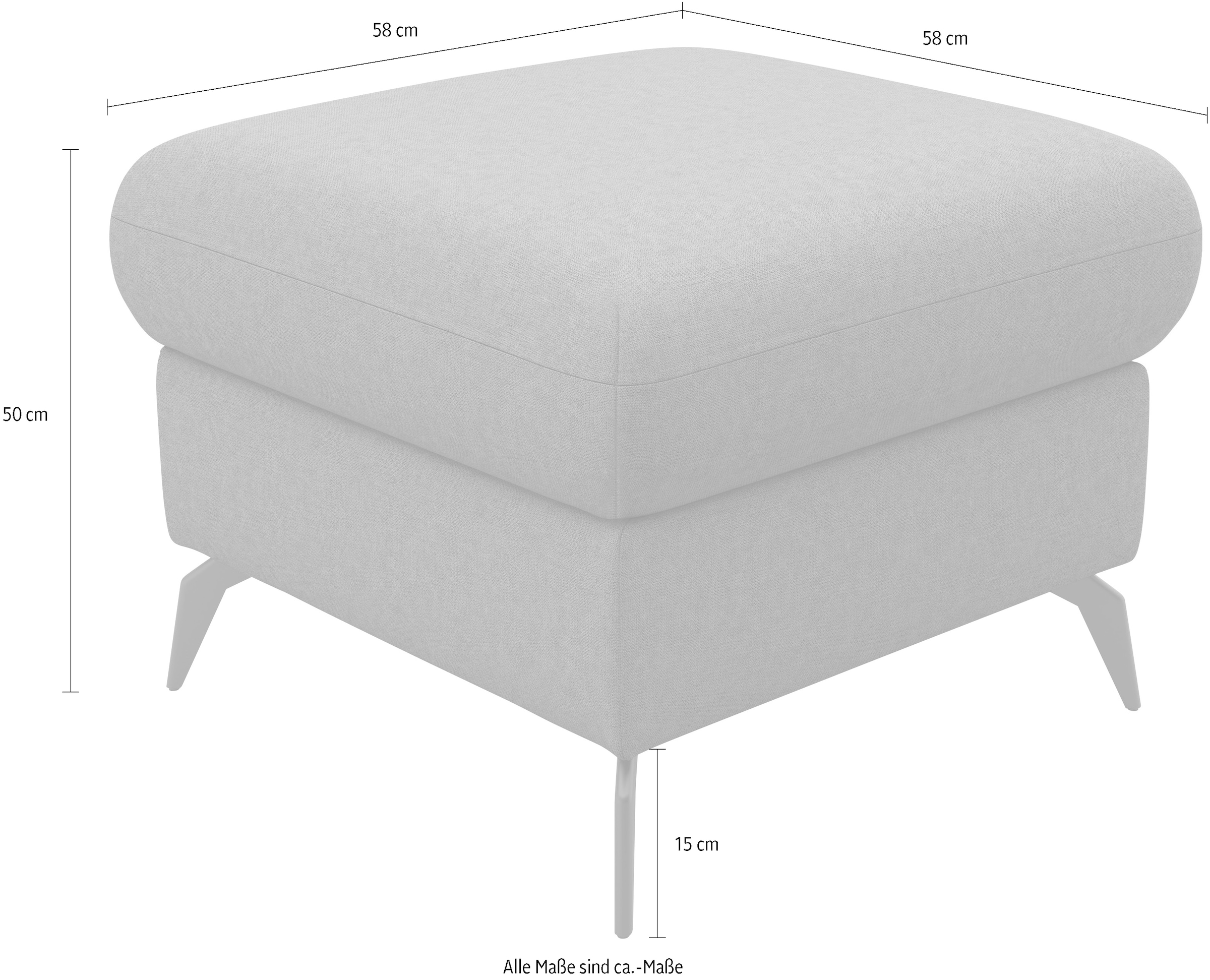 Home affaire Tabouret rembourré »Rochelle« 1 cuis tlg. moderne 15 cm Metallfüsse