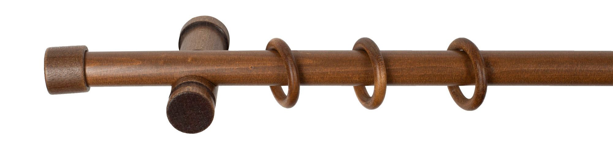 SN DECO GROUP Gardinenstange »Cafiro« 1 läufig-läufig Fixmass 28 mm, Holz, verschiedene Längen und Farben, Komplettset