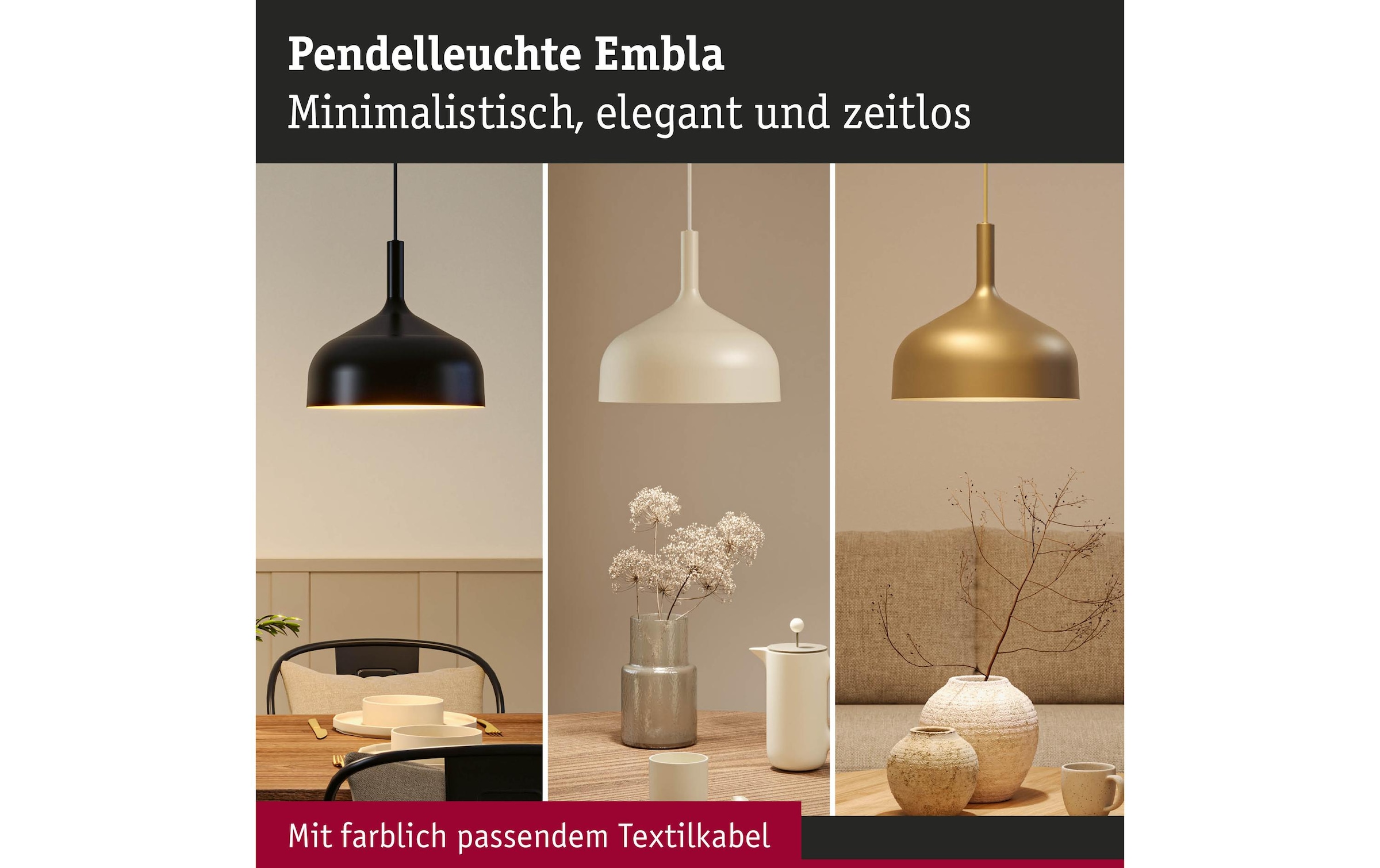 Paulmann Pendelleuchte »Pendelleuchte Embla II E27 Metall Metall« E27