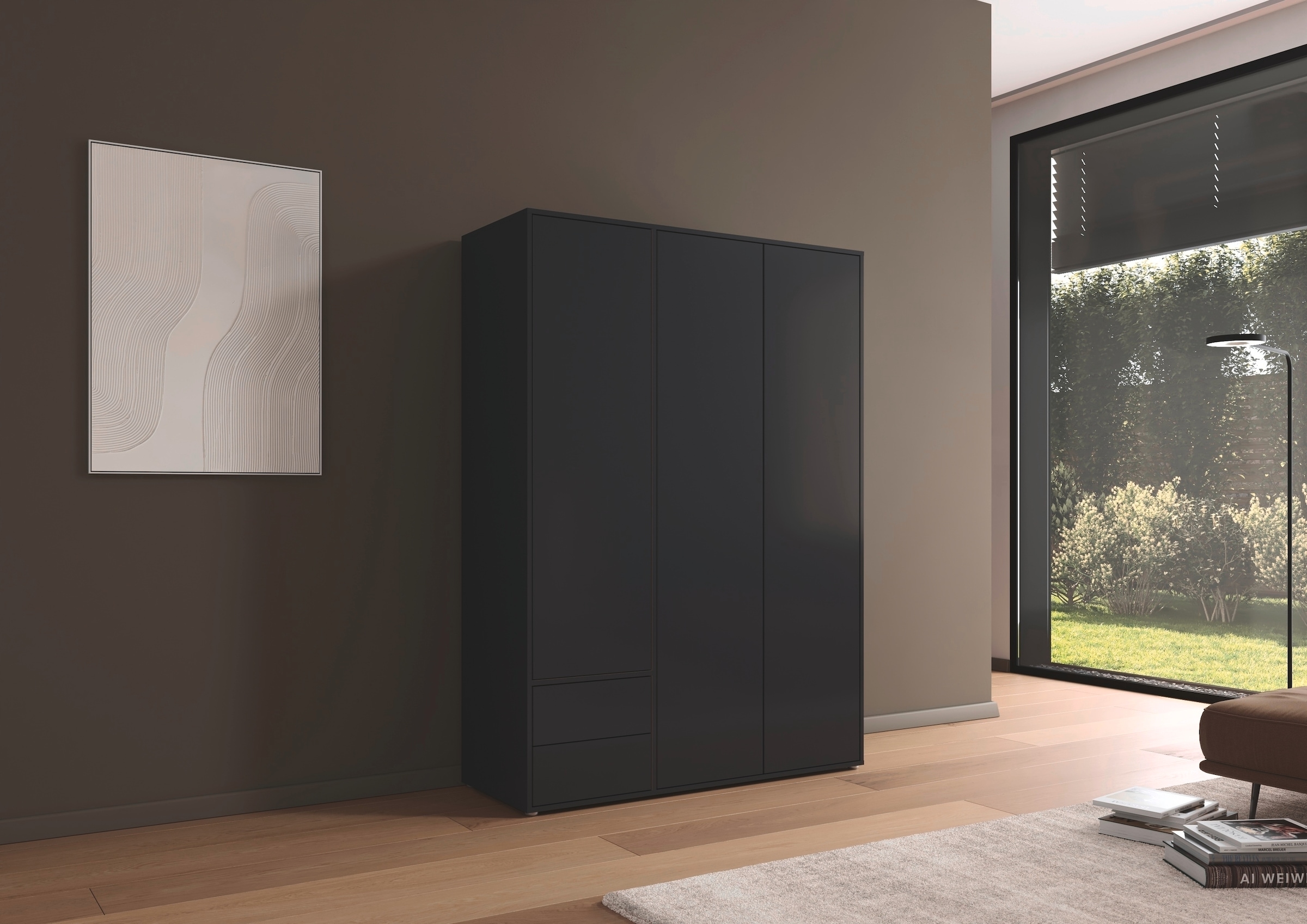 rauch Drehtürenschrank »Kleiderschrank Schrank Garderobe Wäscheschrank NABILA viel Stauraum« in 3 verschiedenen Ausstattungen BASIC/CLASSIC/PREMIUM,  mit 2 Schubladen und Push-to-Open Funktion TOPSELLER MADE IN GERMANY