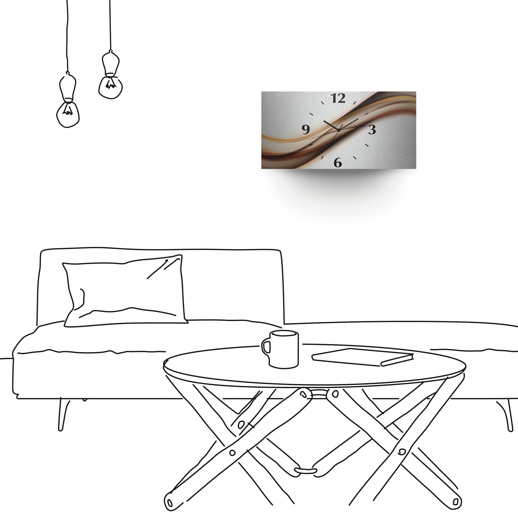 Artland Wanduhr »Welle« 3D Optik gebogen, mit Quarz- oder Funkuhrwerk, versch. Grössen