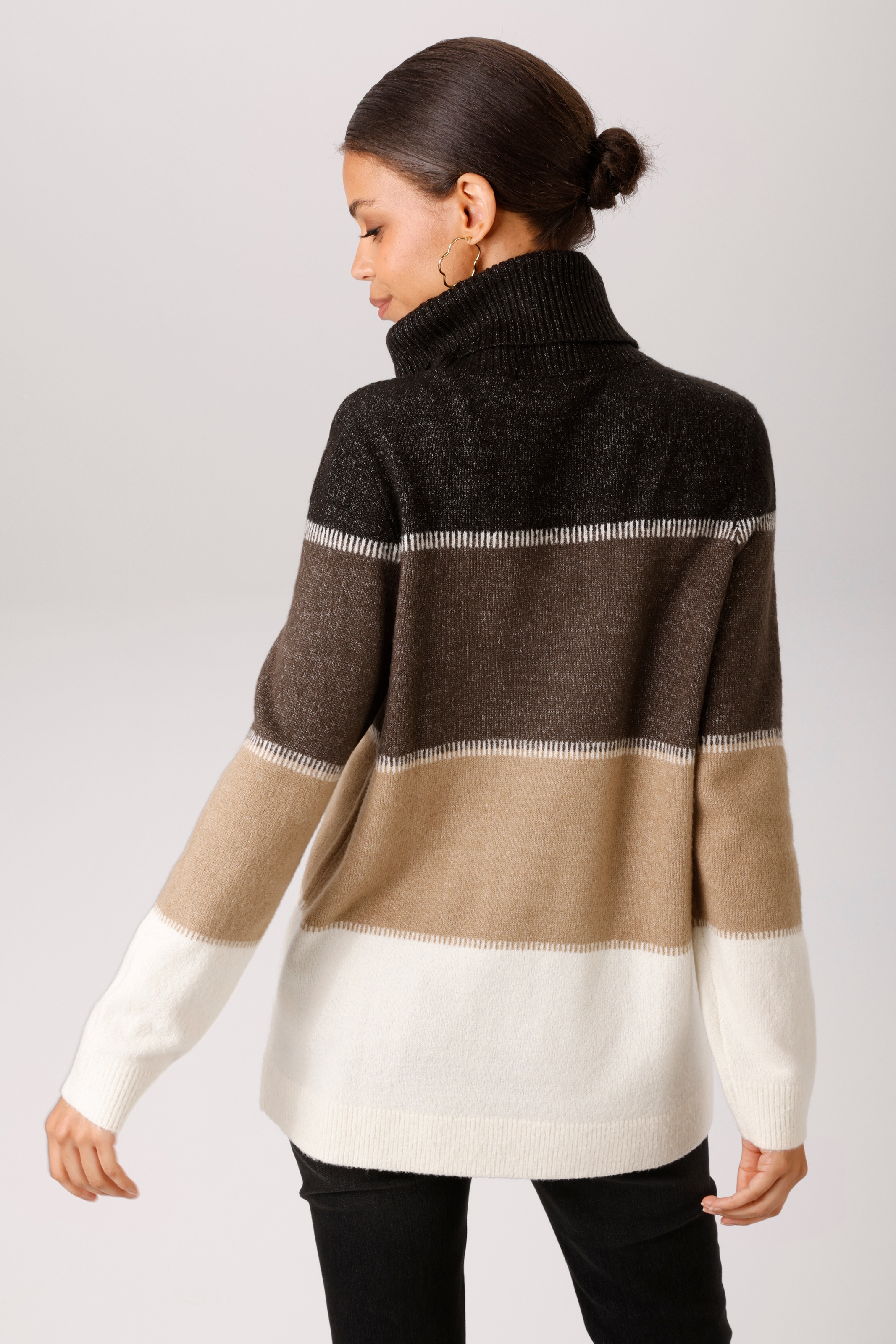 Aniston CASUAL Pull en tricot en color-blocking mélangé - NOUVELLE COLLECTION