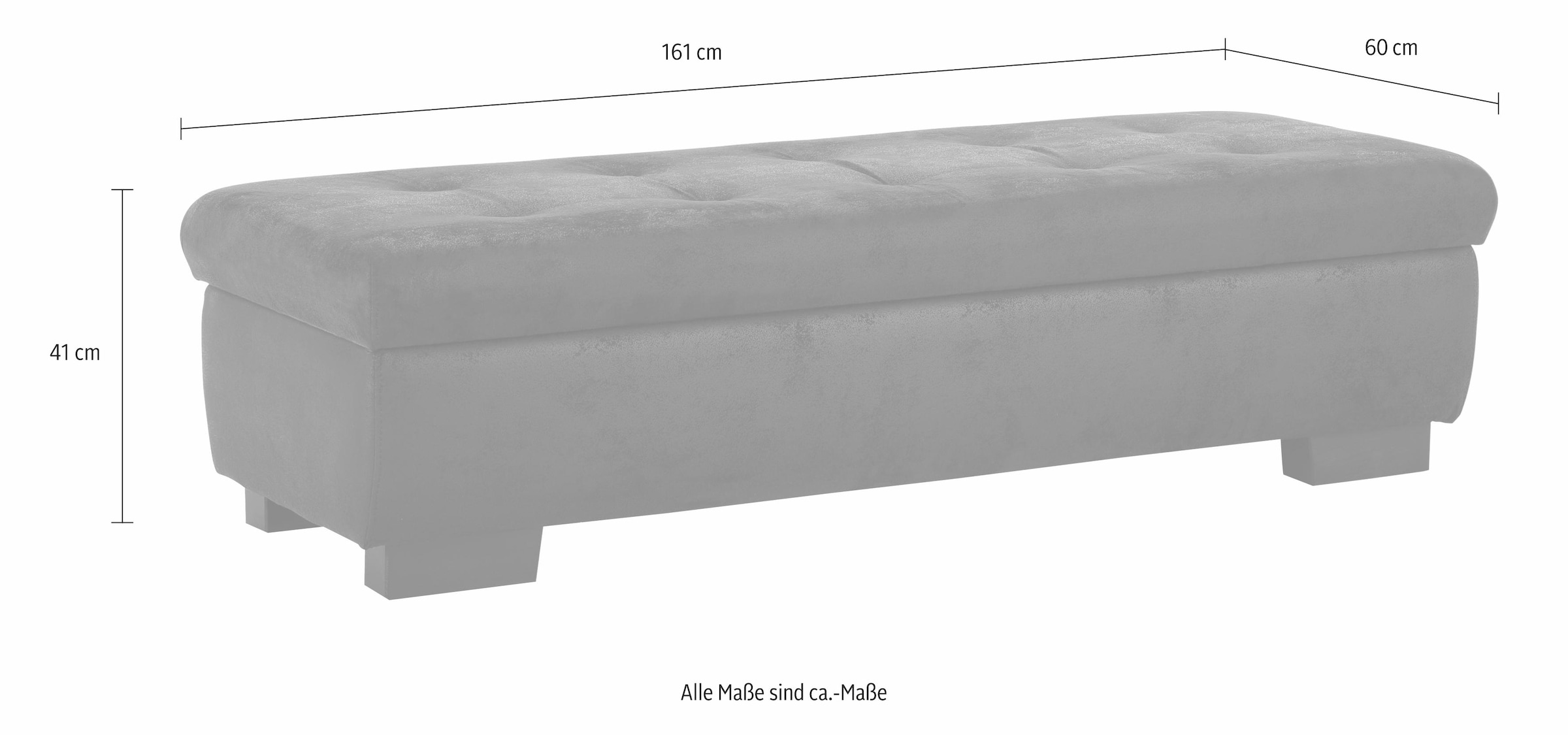 Home affaire Tabouret »Bergen« mit Staufach, 161 cm breit