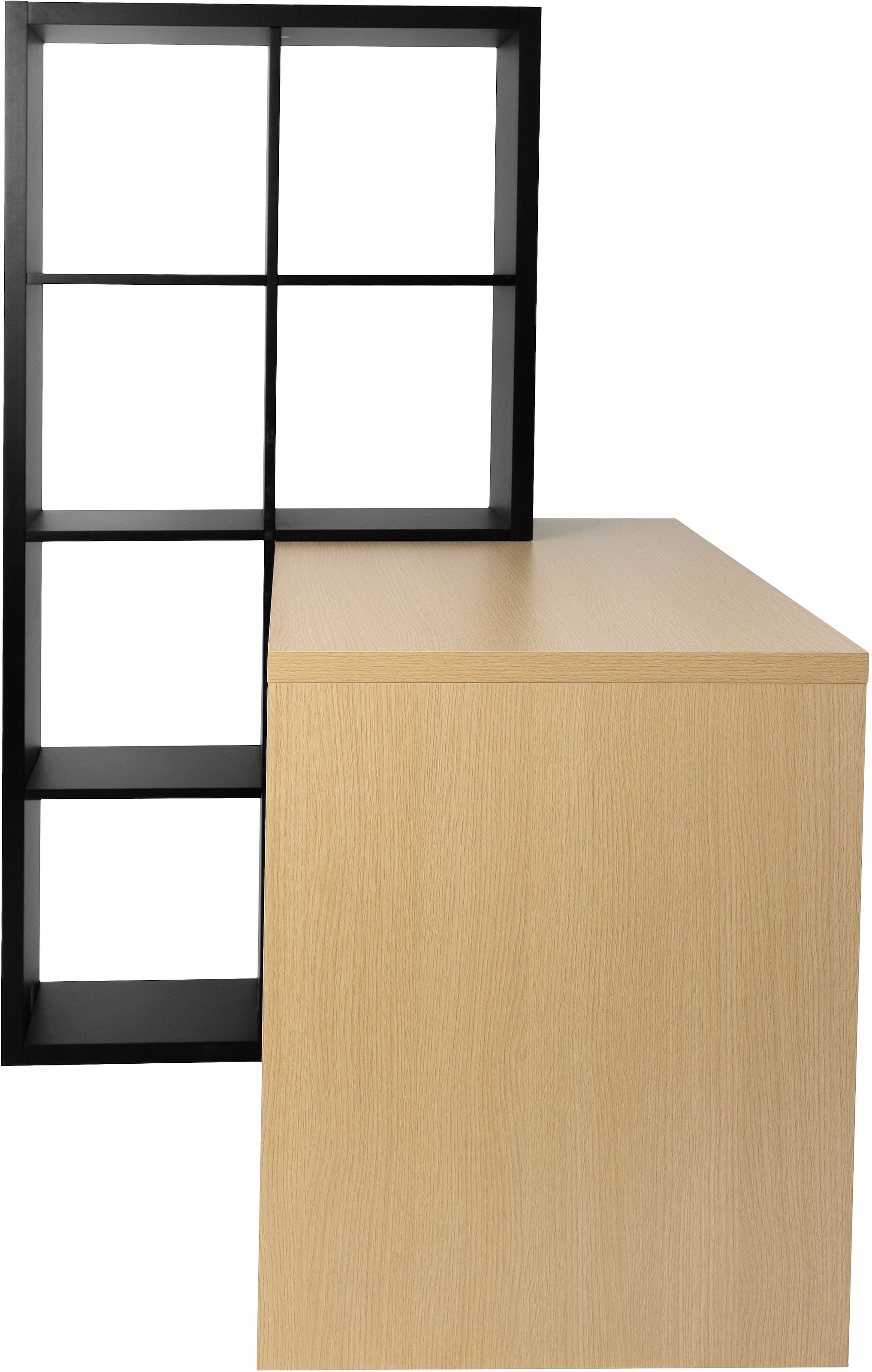 GOODproduct Regal-Schreibtisch »Triest, Computertisch mit Raumtrenner, Breite 156 cm« , Regalelement flexibel montierbar, 6 Fächer, Tischbreite 120 cm