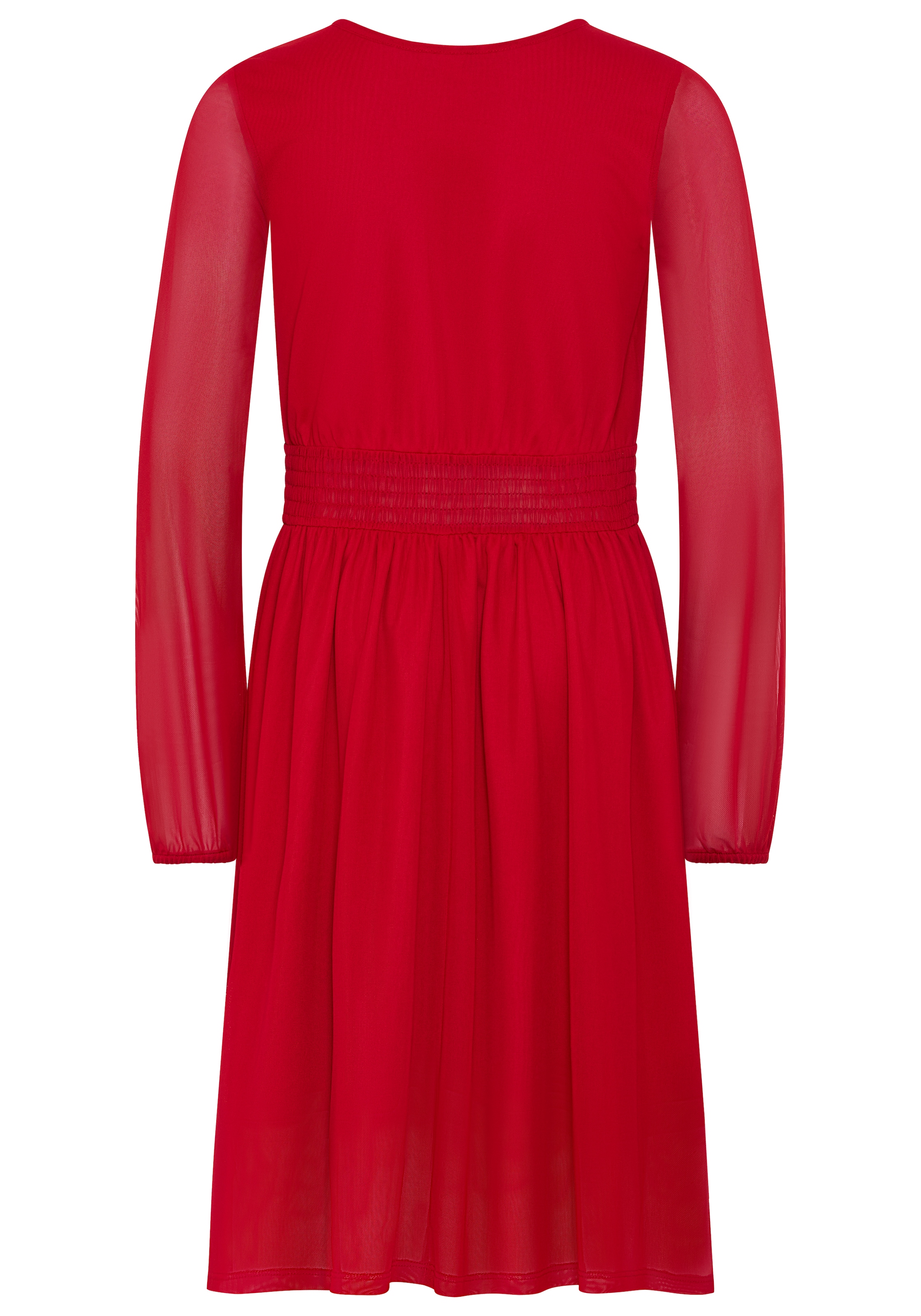 Bruno Banani Chiffonkleid »Meshkleid mit transparenten Ärmeln für festliche Anlässe« Festliches Shirtkleid mit Chiffon
