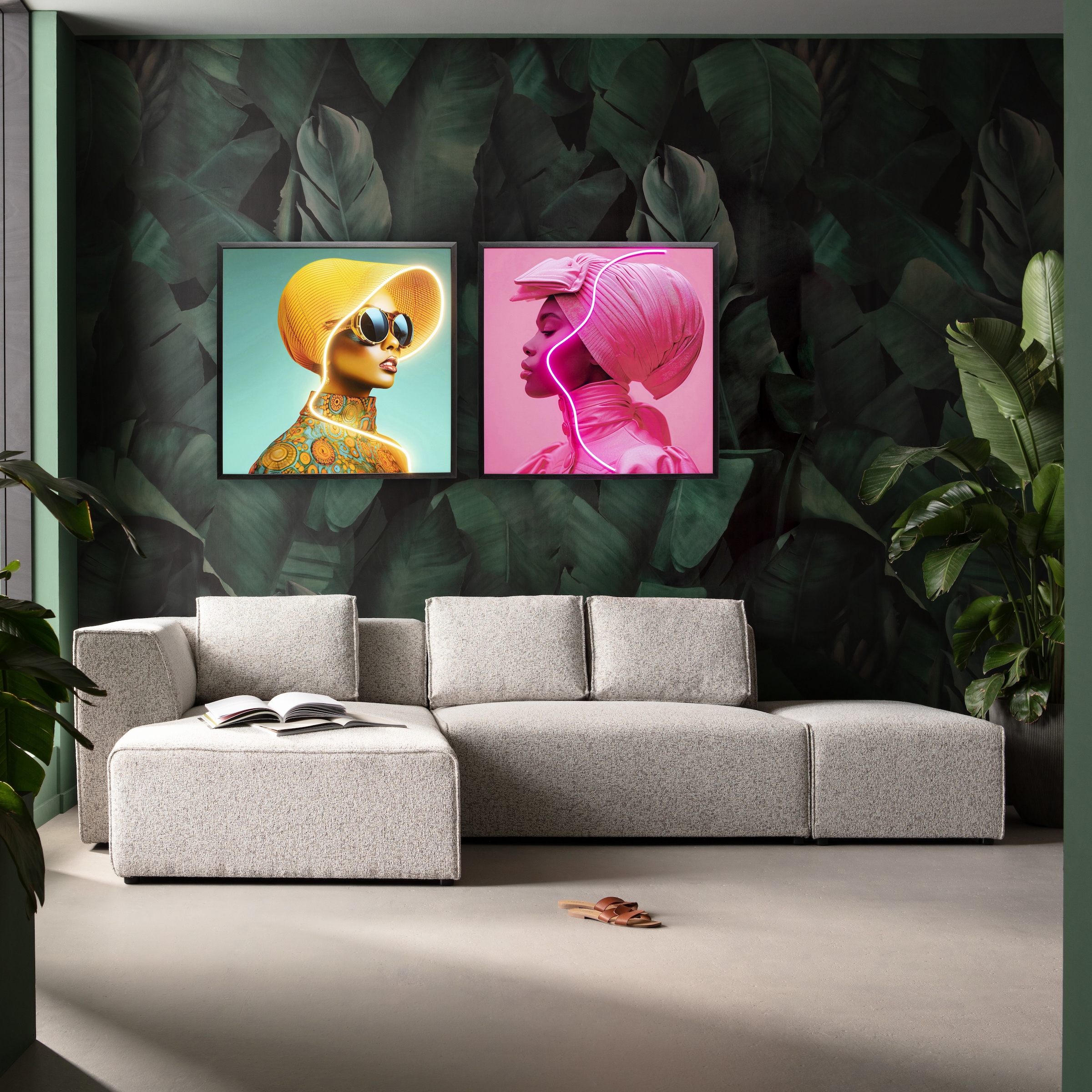 Kare Design LED-Bild »Gerahmtes Bild Pink Woman 80x80cm« 1, 