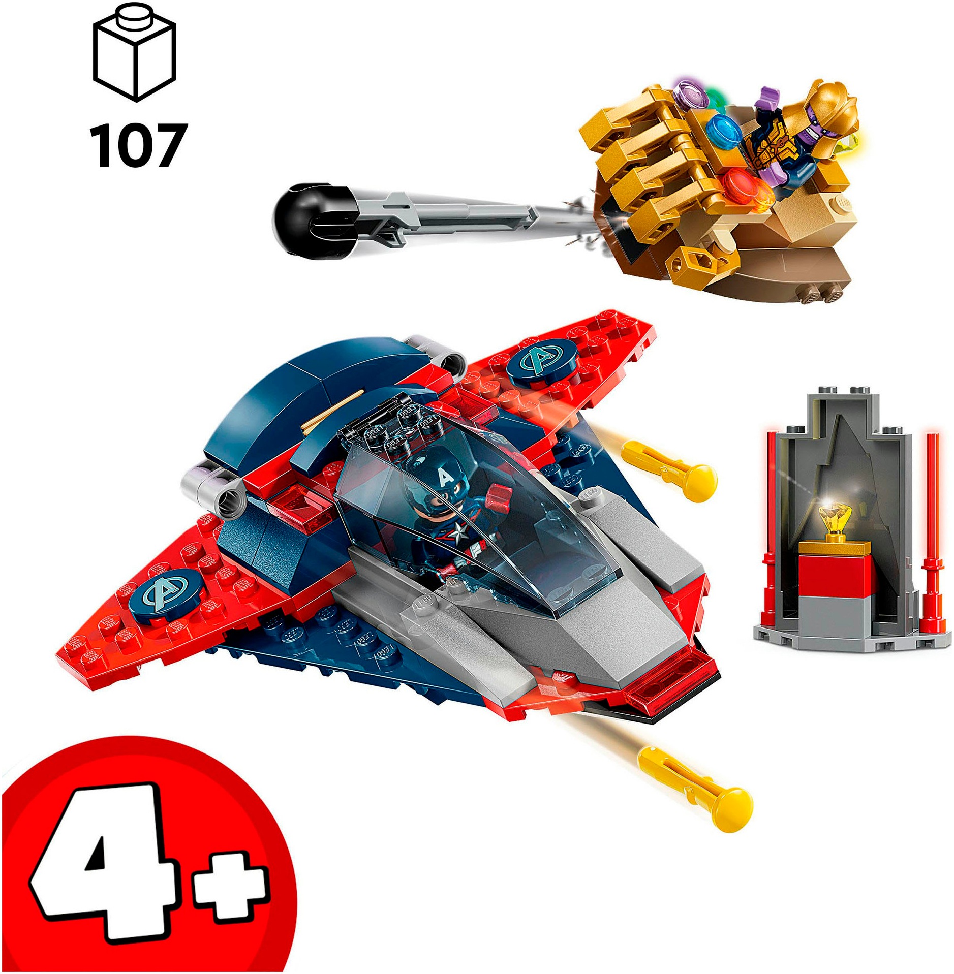 LEGO® Konstruktionsspielsteine »Captain America vs. Thanos (76319), LEGO Super Heroes« Made in Europe