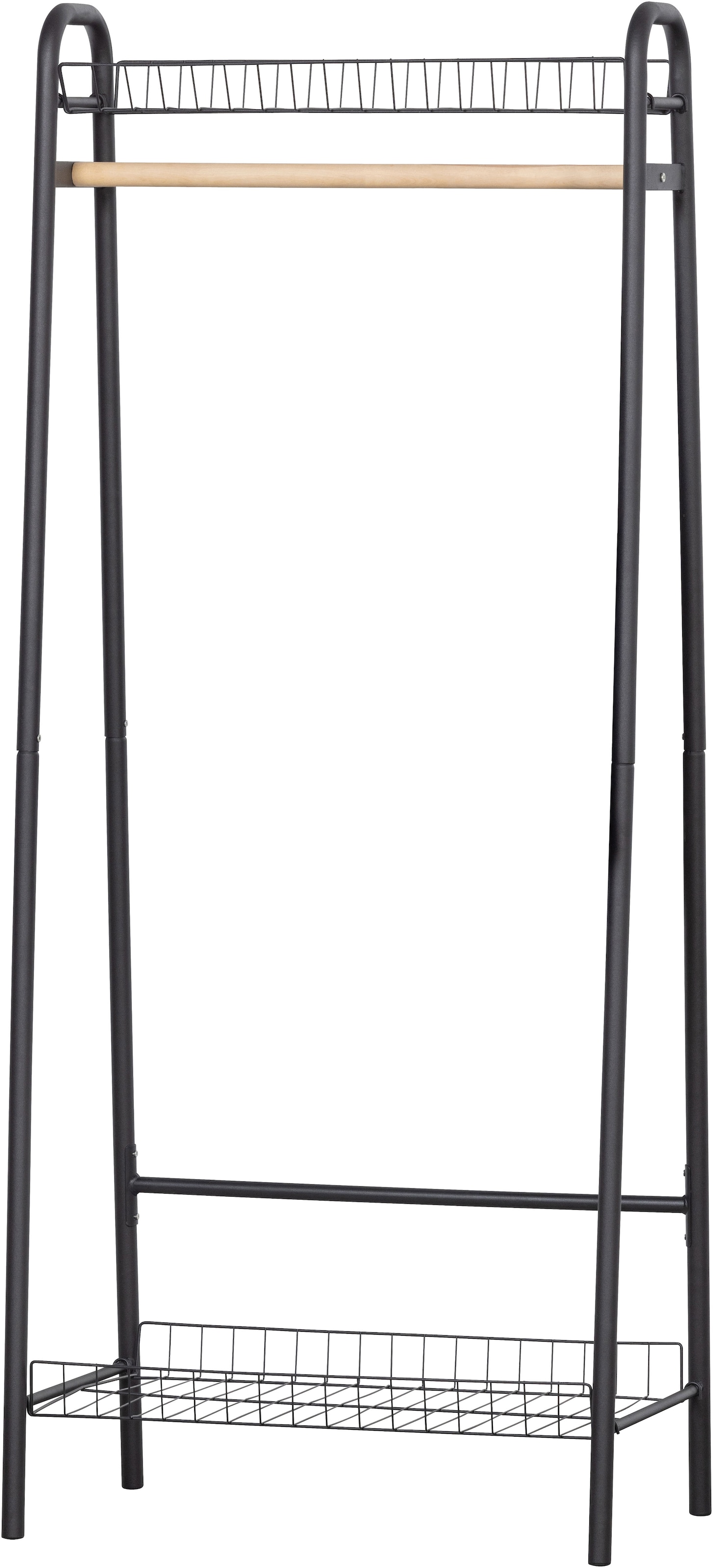 WOOOD Garderobenständer »Jovi Metall und Holzkleiderstange B 70 x T 41 x H 167 cm« Tragkraft 10 kg, Pfleiglicht, einfach zu montieren
