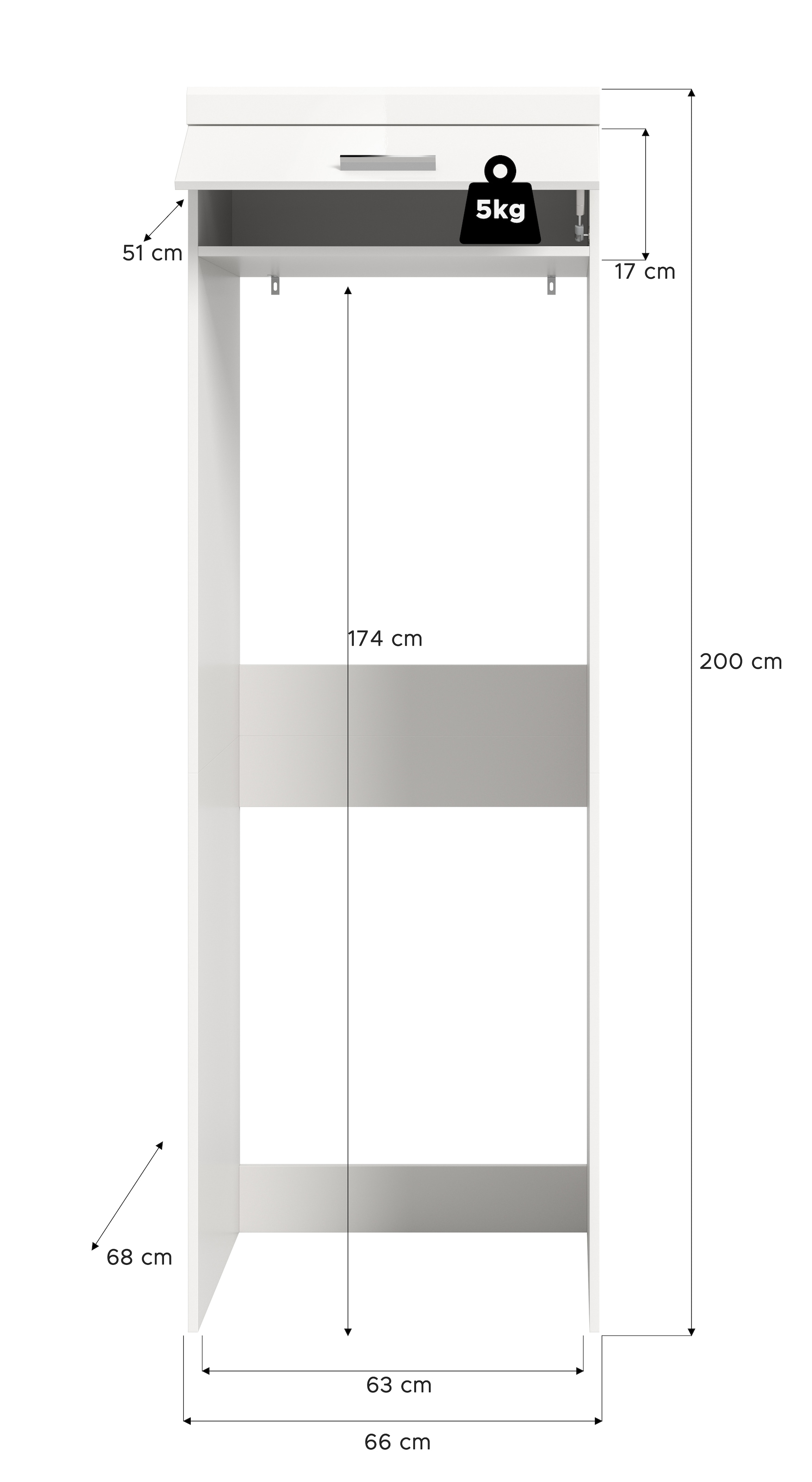 welltime Waschmaschinenumbauschrank »SIENA, Breite 66 cm, für Waschmaschine & Trockner, 1 Klappe, MDF-Front« Überbauschrank, Umbauschrank, Badschrank, Hauswirtschaftsschrank