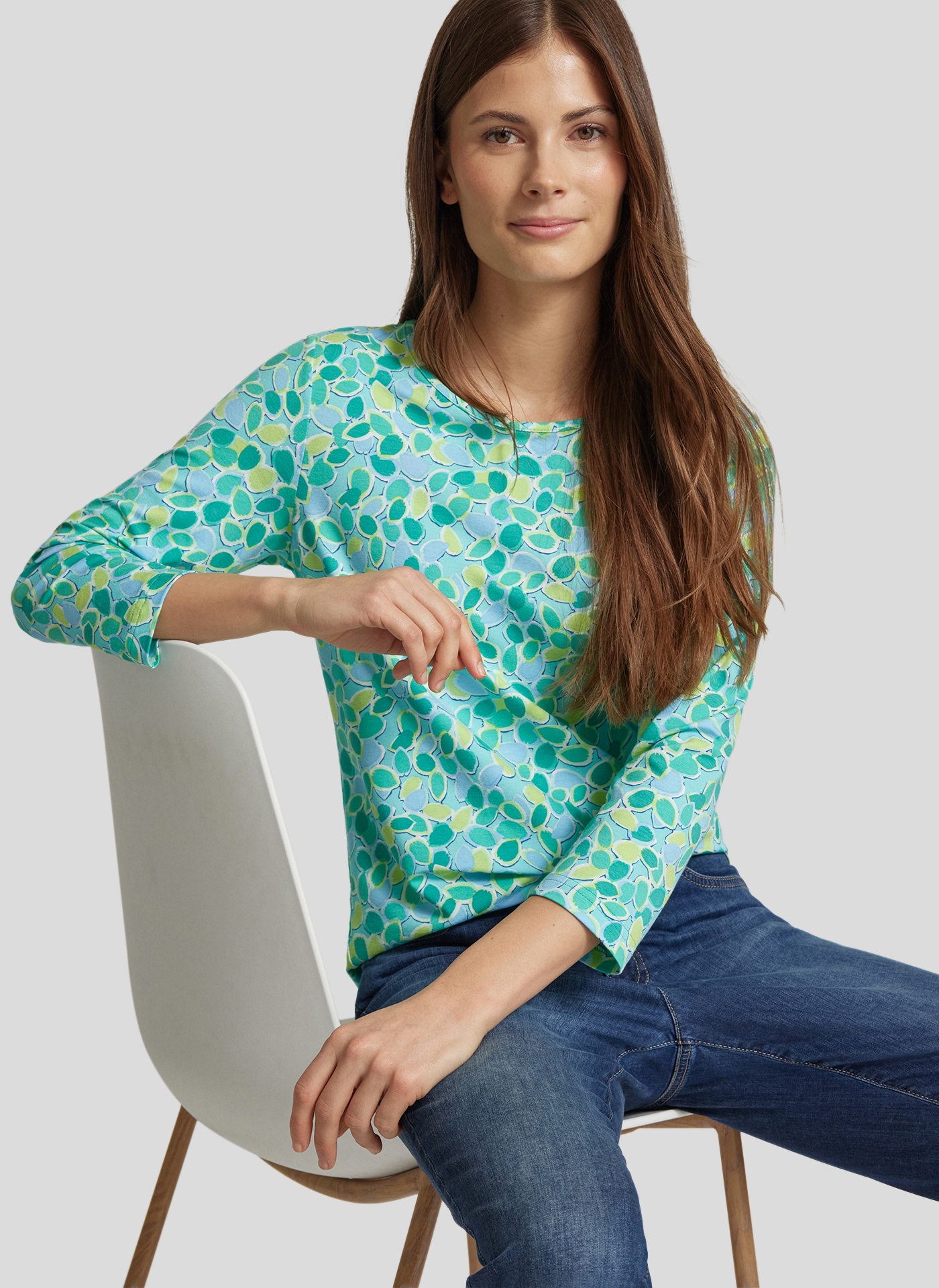 Rabe 3/4-Arm-Shirt mit grafischem Muster, mit Stretch