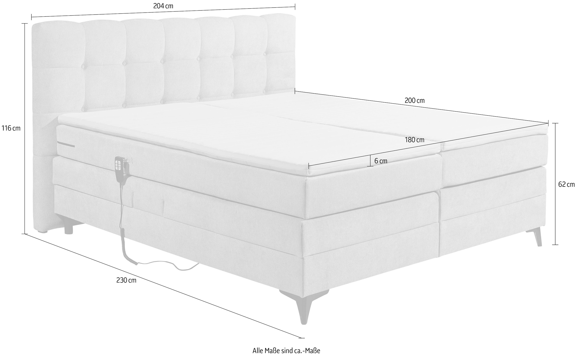 ED EXCITING DESIGN Boxspringbett »Atlas«