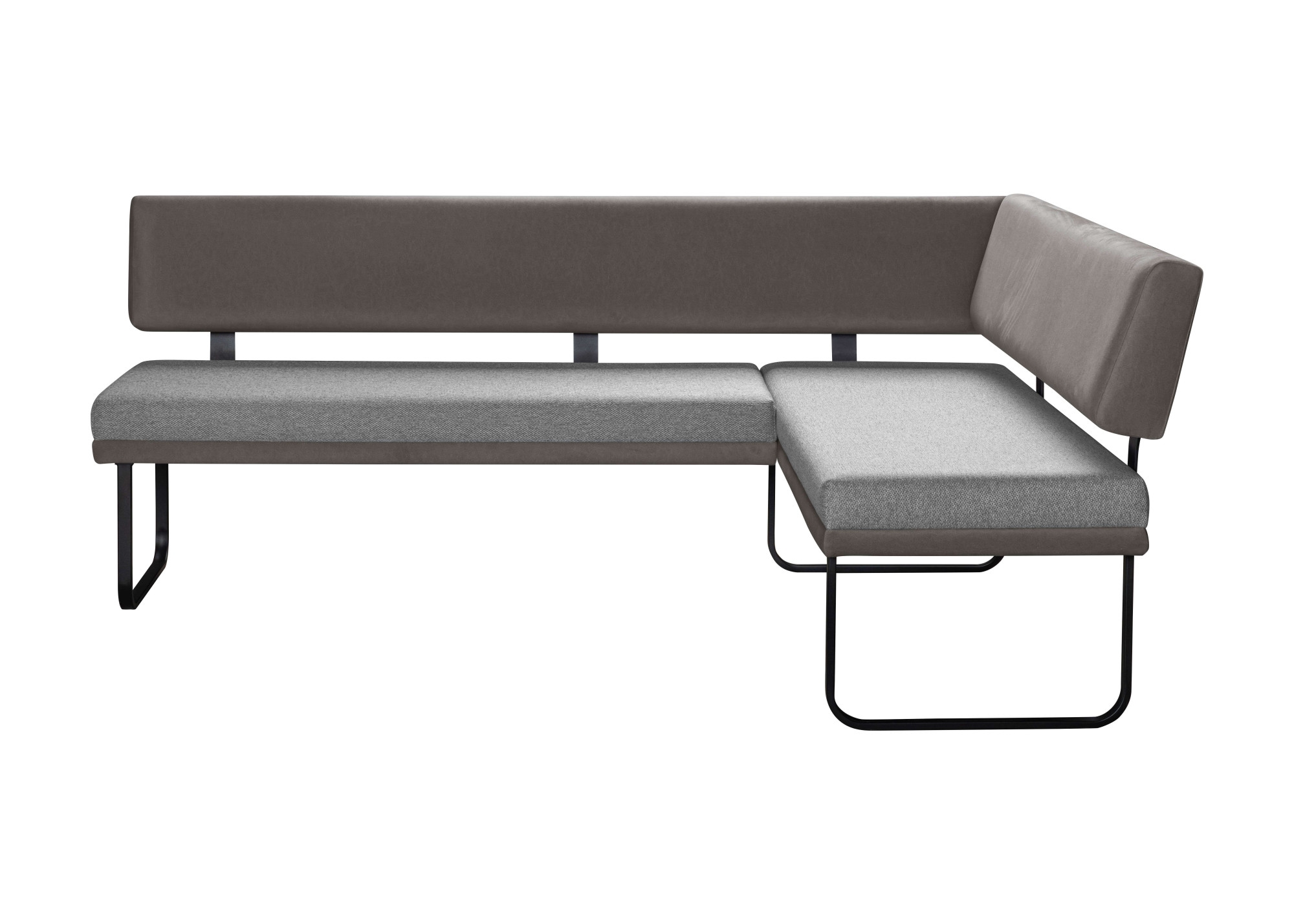 GOODproduct Eckbank »Gabi Esszimmerbank, Bank, Küchenbank, Polsterbank« Gestell aus matt-schwarzem Flachmetall, stabil, 2-Stoff-Design