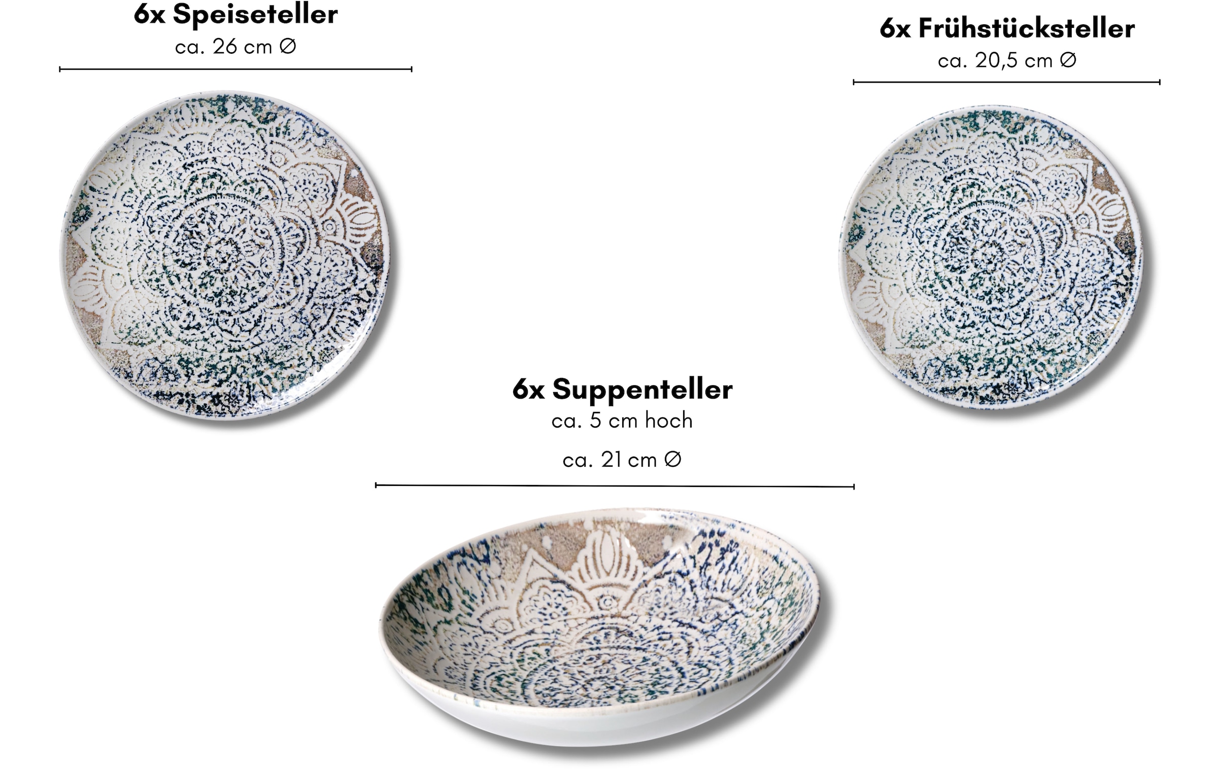 Ritzenhoff & Breker Tafelservice »Luig« keramische Digitaldrucktechnik