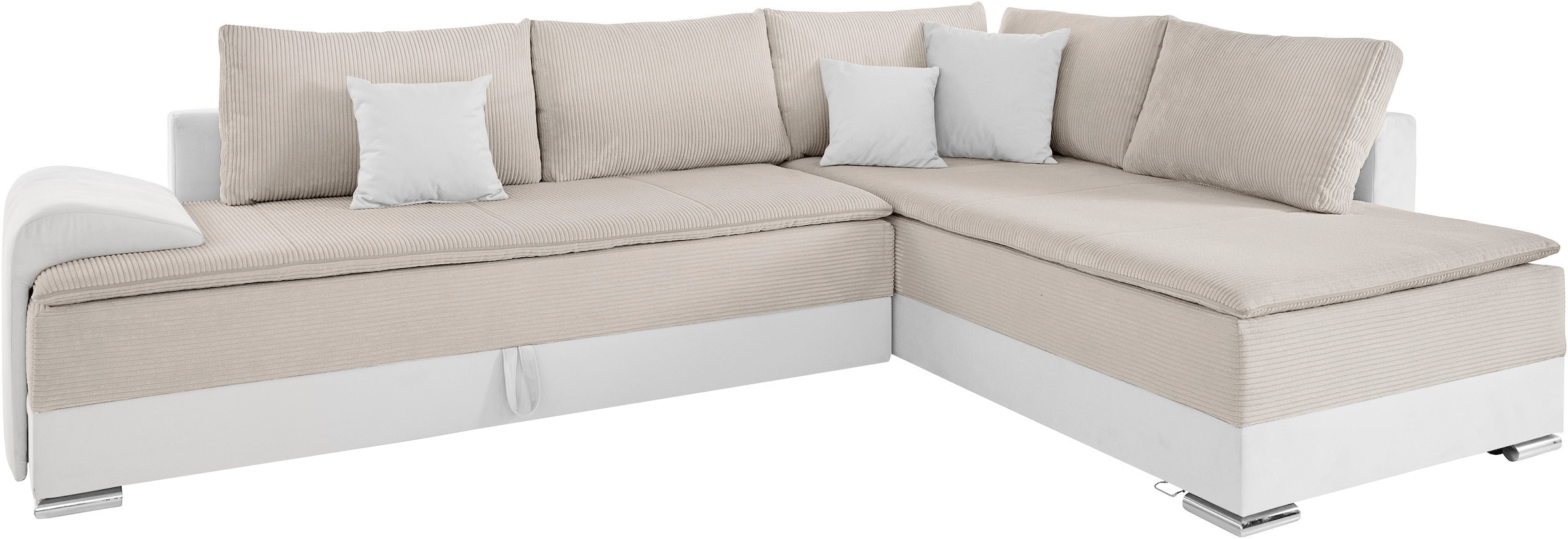 Home affaire Canapé d'angle »Night & Day L-Form, B: 324 cm, Dauer-Schlaffunktion und Armlehne« Bettfunktion & Bettkasten, Boxspringbett 180x200 cm