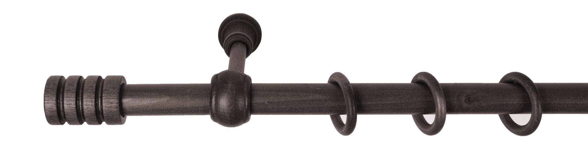 SN DECO GROUP Gardinenstange »Pisa« 1 läufig-läufig Fixmass 28 mm, Holz, verschiedene Längen und Farben, Komplettset