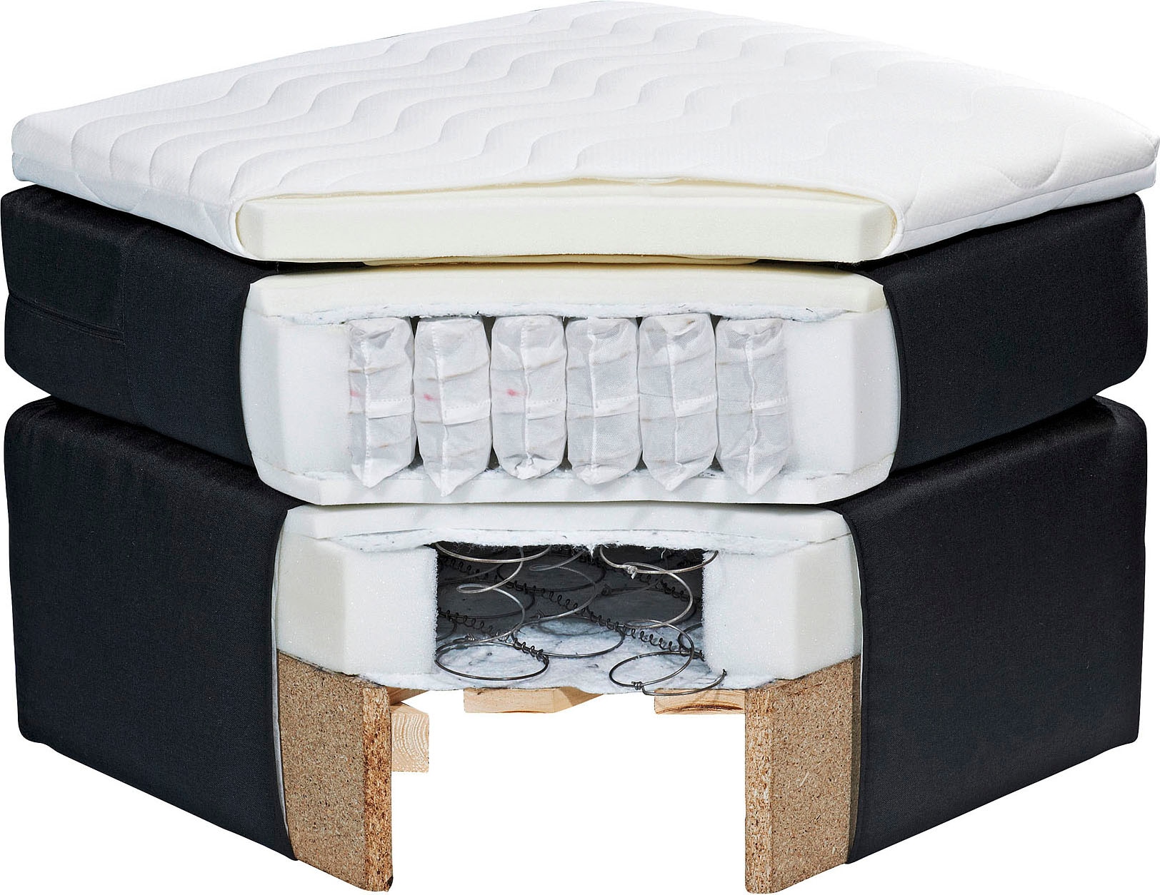 ED EXCITING DESIGN Boxspringbett »ELBRUS in der Breite 180cm, inkl. Kaltschaum-Topper« in verschiedenen Farben erhältlich