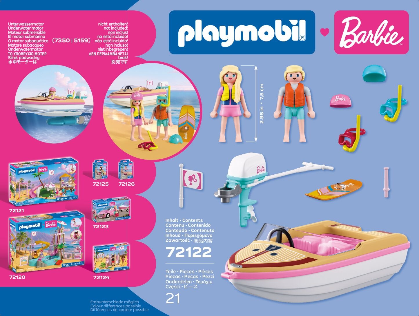 Playmobil® Konstruktions-Spielset »PLAYMOBIL x Barbie™ Abenteuerboot (72122), Barbie™« Made in Europe