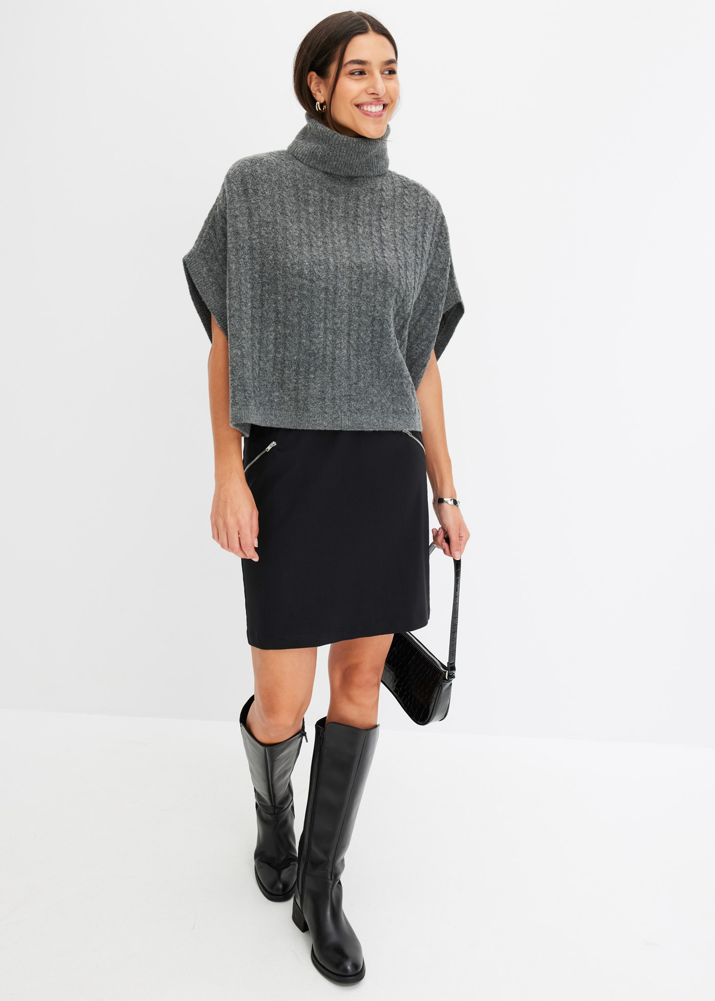 bonprix Minirock aus Polyester, Viskose und Elasthan, enger Schnitt, mit Bequembund