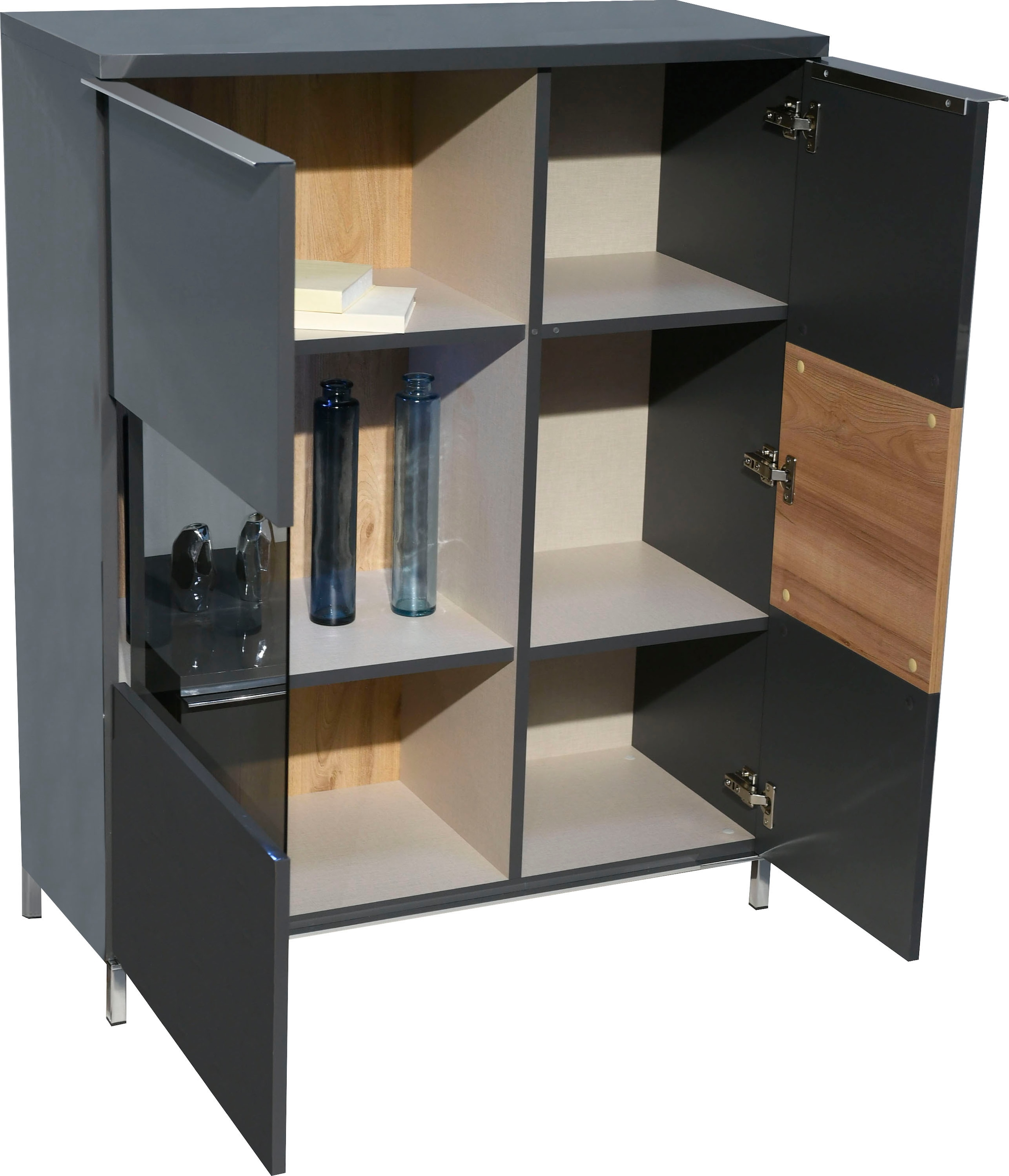 GOODproduct Vitrine »Onyx« (B/H/T): 93,2/116,3/14cm,  mit Soft-Close-Funktion