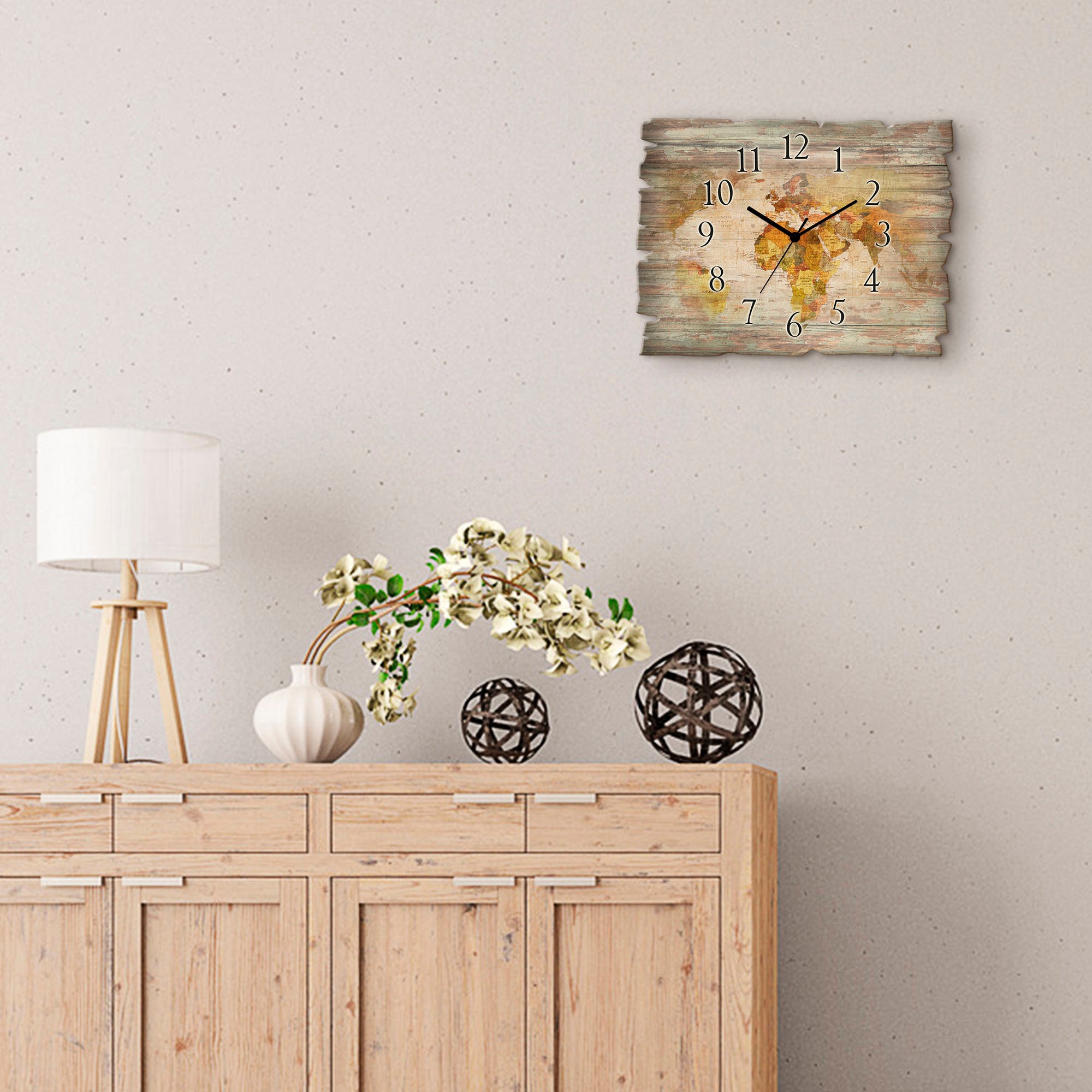 Artland Horloge murale »Weltkarte« wahlweise mit Quarz- oder Funkuhrwerk, lautlos ohne Tickgeräusche