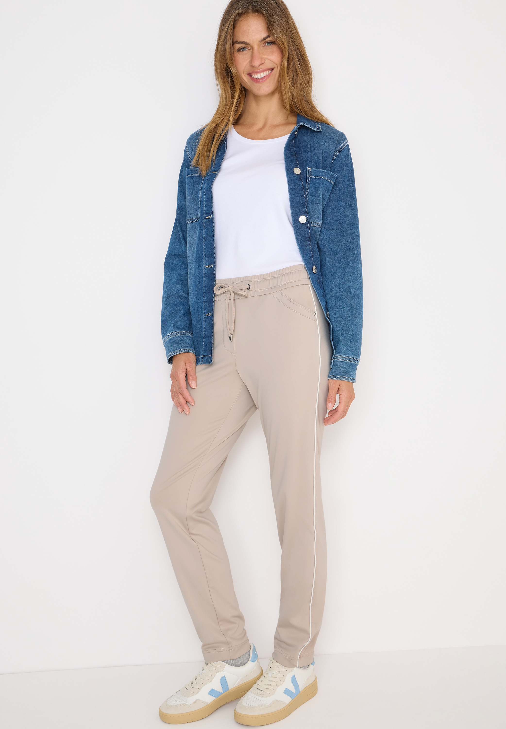 Cecil Pantalon en tissu »Style Tracey«  mit Gallonstreifen und elastischem Bund mit Tunnelzug