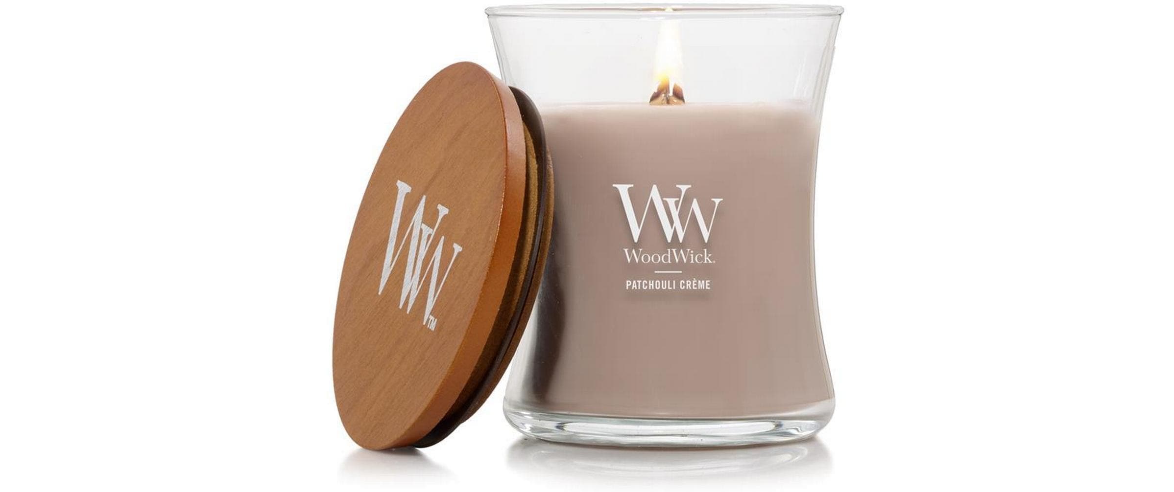 Woodwick Duftkerze »Patchouli Crème Medium Jar«