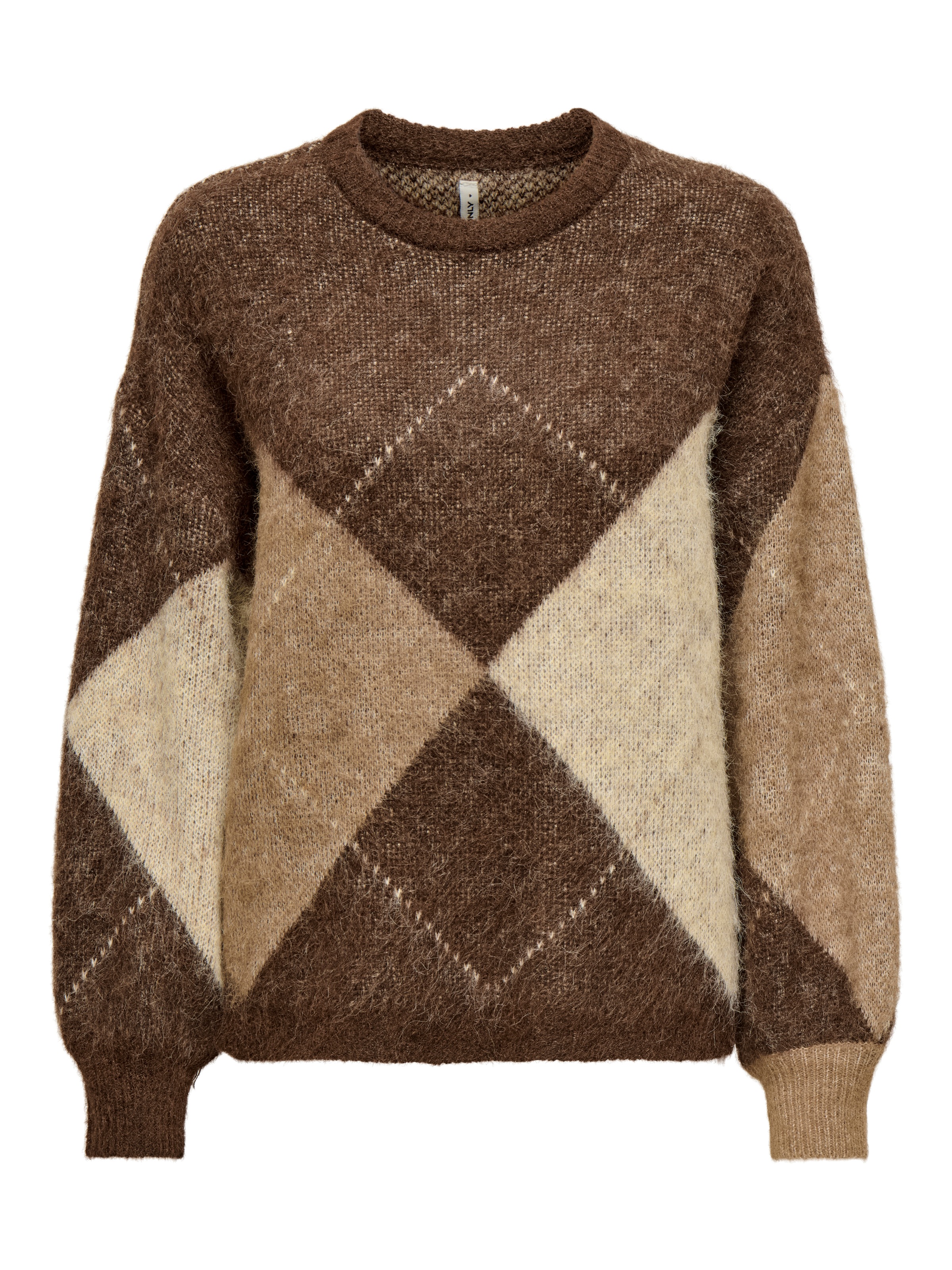 ONLY Strickpullover »ONLNOEME LIFE LS JQ O-NECK KNT« Materialmix, regular fit