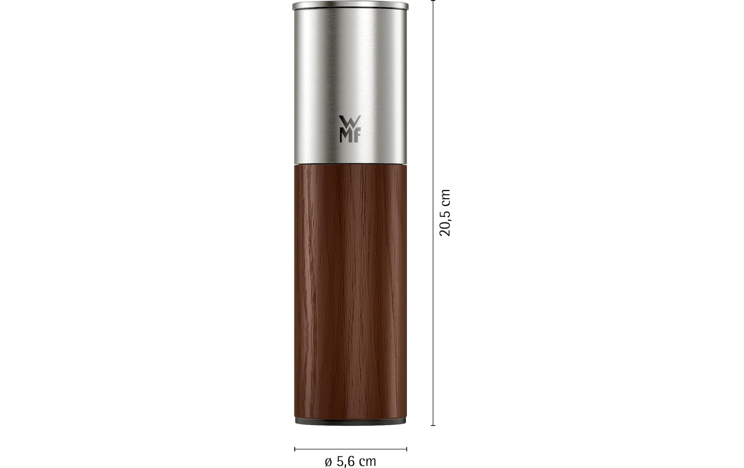 WMF Gewürzmühle »Nature Pro Edelstahl« Keramikmahlwerk, einstellbarer Mahlgrad, Aromaschutzdeckel, Holz