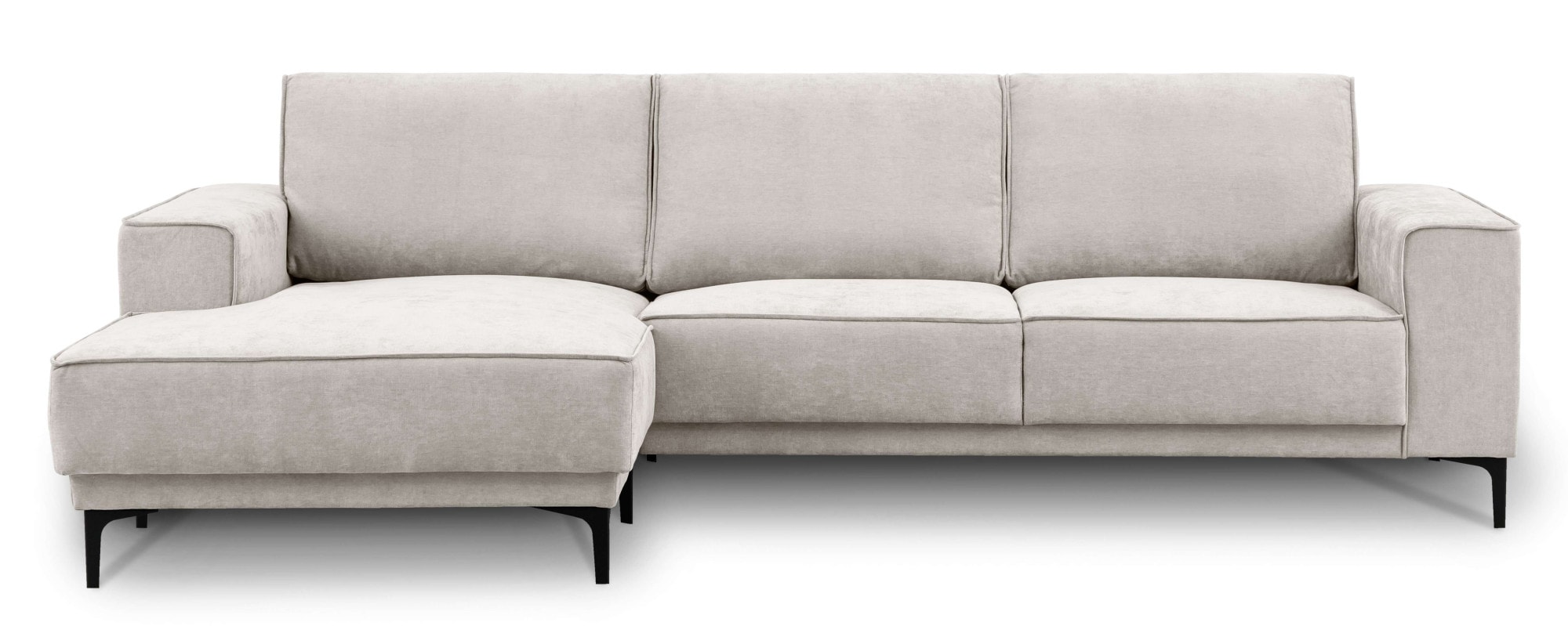 PLACES OF STYLE Ecksofa »Polsterecke Oland, Struktur, Flachgewebe, Luxus-Microfaser, Boucle« L-Form, 280 cm, Wellenunterfederung, Skandi-Design, Metallfüsse