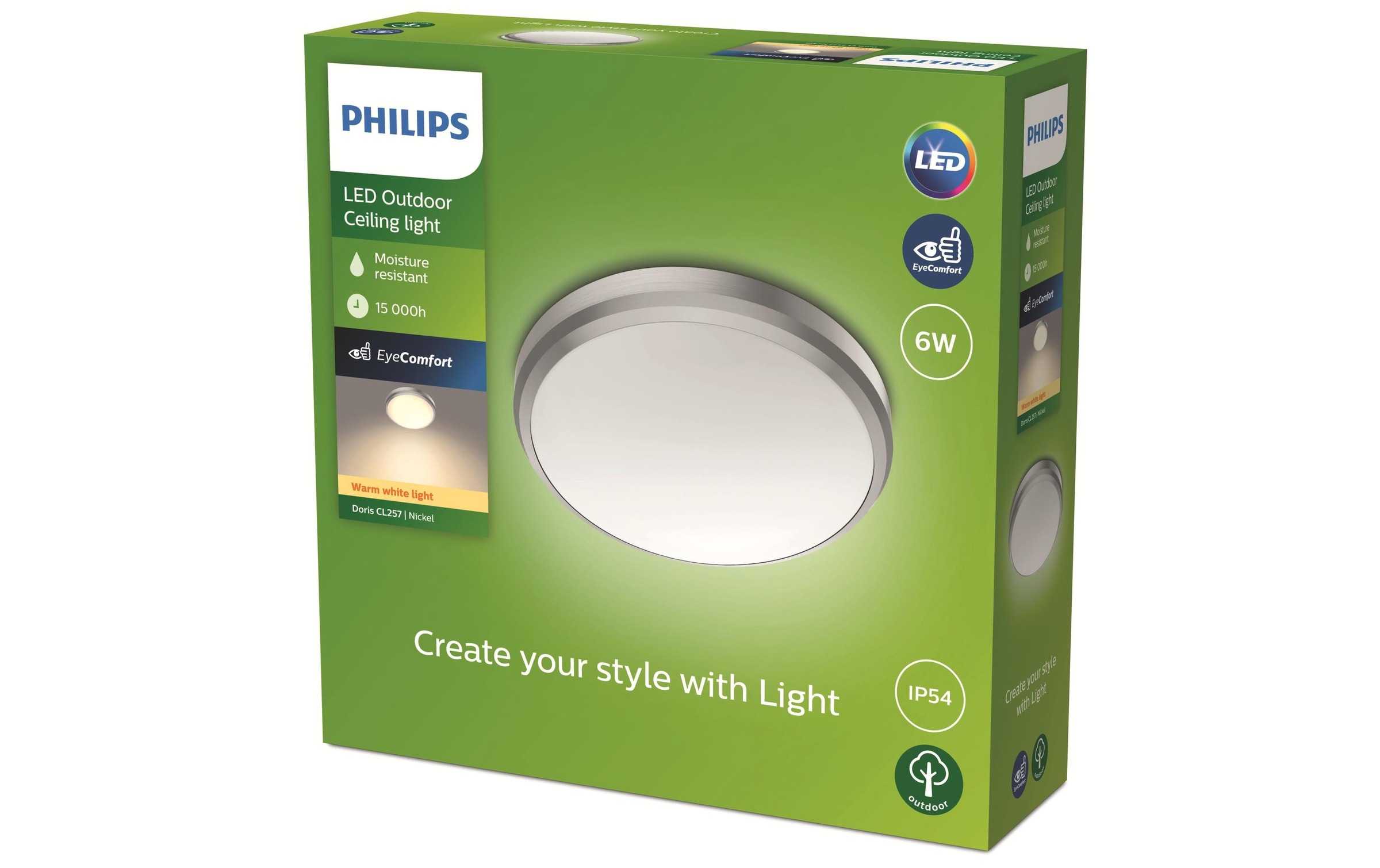 Philips Deckenleuchte »Doris, Ø 22 c« Warmweiss