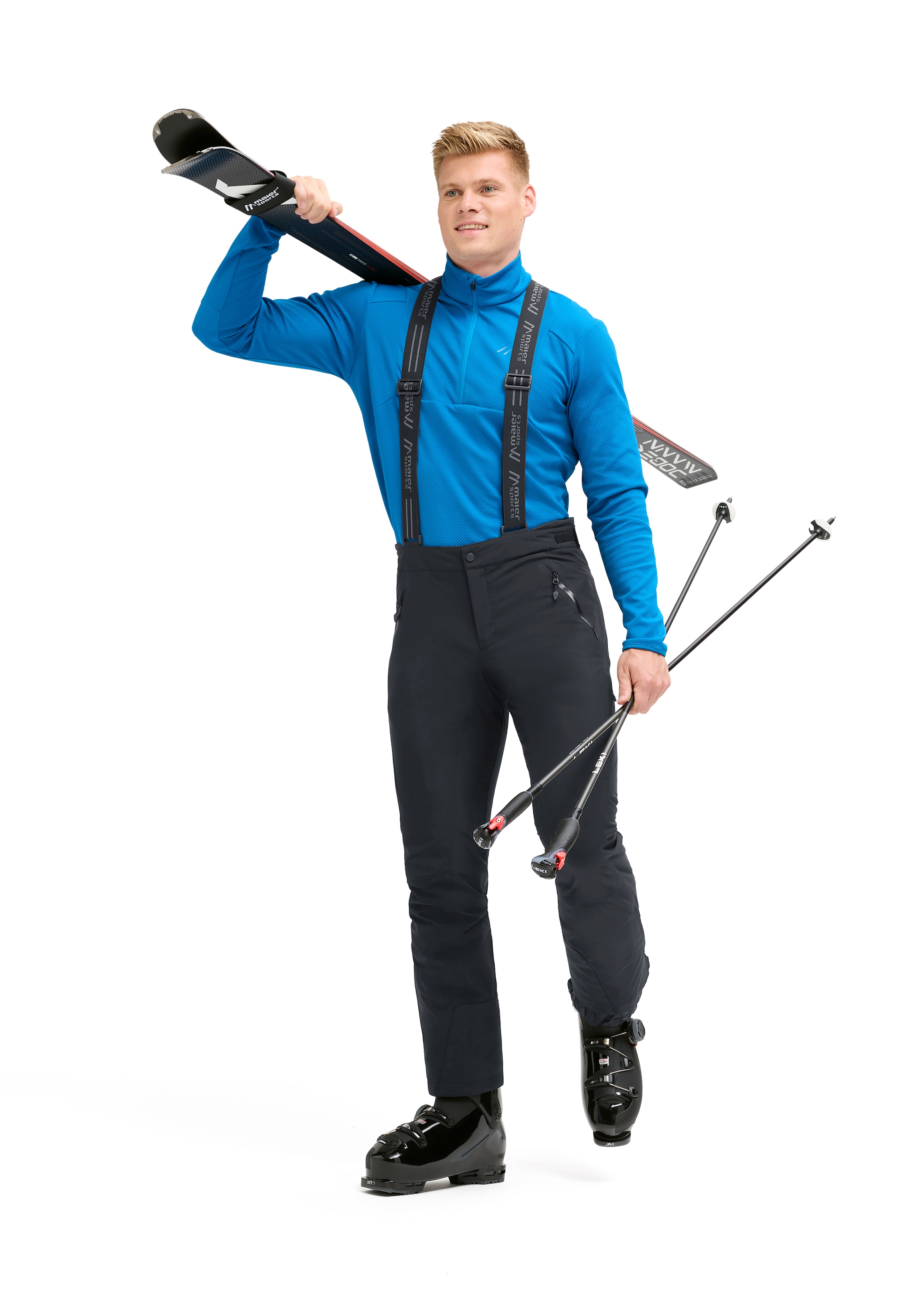 Maier Sports Pantalon de ski »Copper slim«  pantalon de neige homme avec bretelles, coupe slim, coupe-vent et étanche