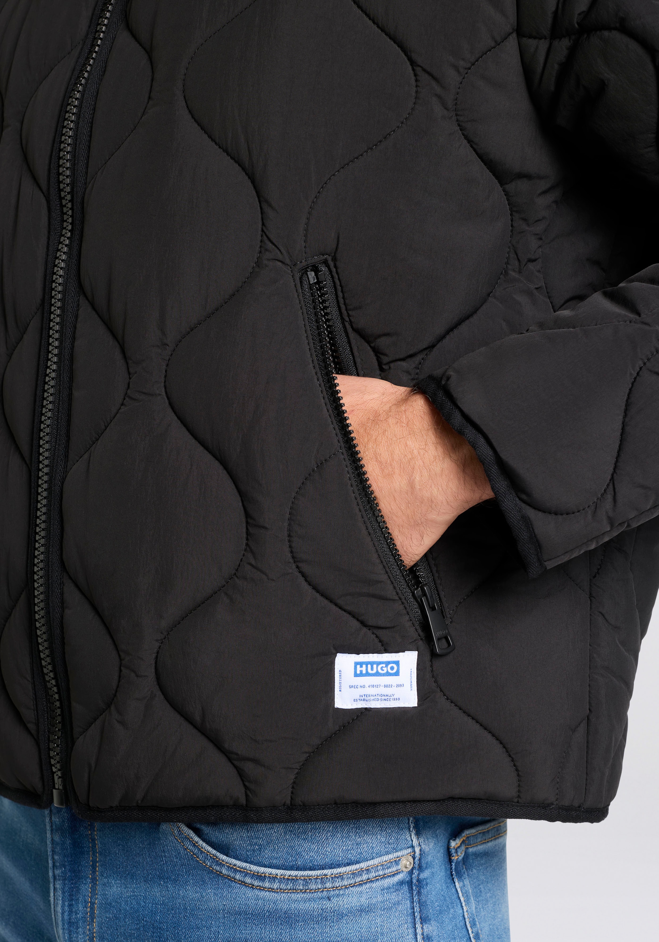 HUGO Blue Steppjacke »Boco« mit Stehkragen, relaxed fit, Reissverschlusstaschen