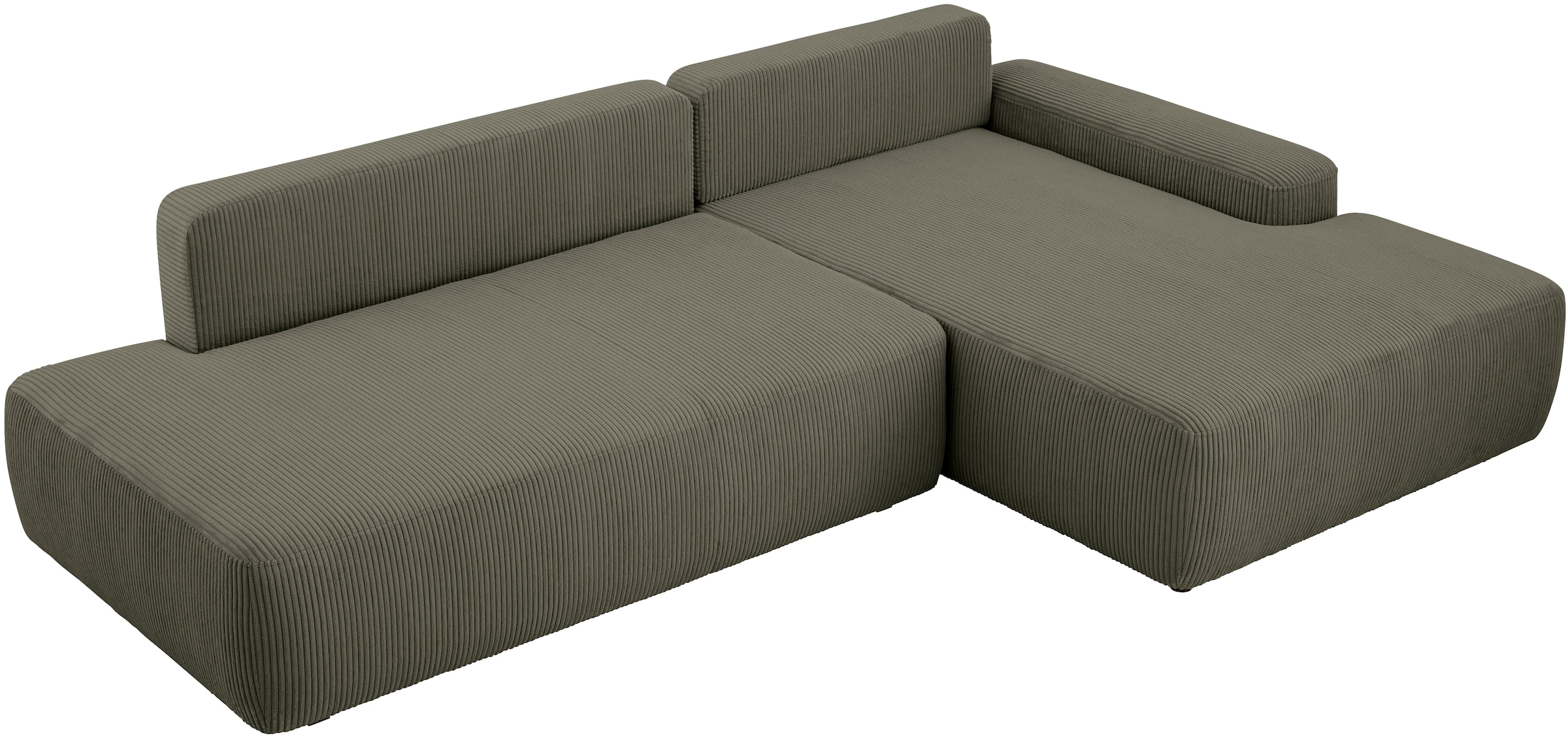Home affaire Canapé d'angle »TORGE, Schlafsofa Cord, Samtvelours u. Strukur fein, Couch in L-Form« fonction couchage et coffre, surface de couchage : 210x125 cm, nouveau design