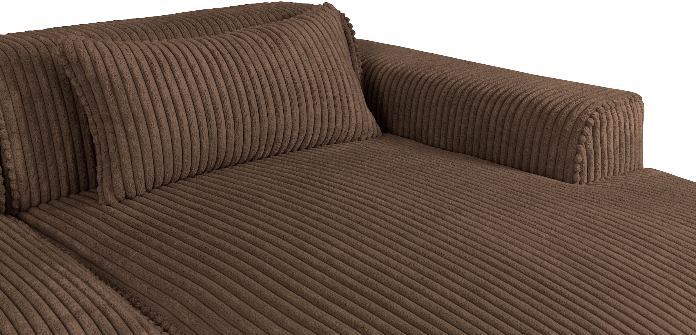 exxpo - sofa fashion Canapé d'angle »Billund modernes Designsofa, bequem und elegant, Breite 294cm, L-Form« modern, L-form, Wellenfedern, inklusive 2x Nierenkissen