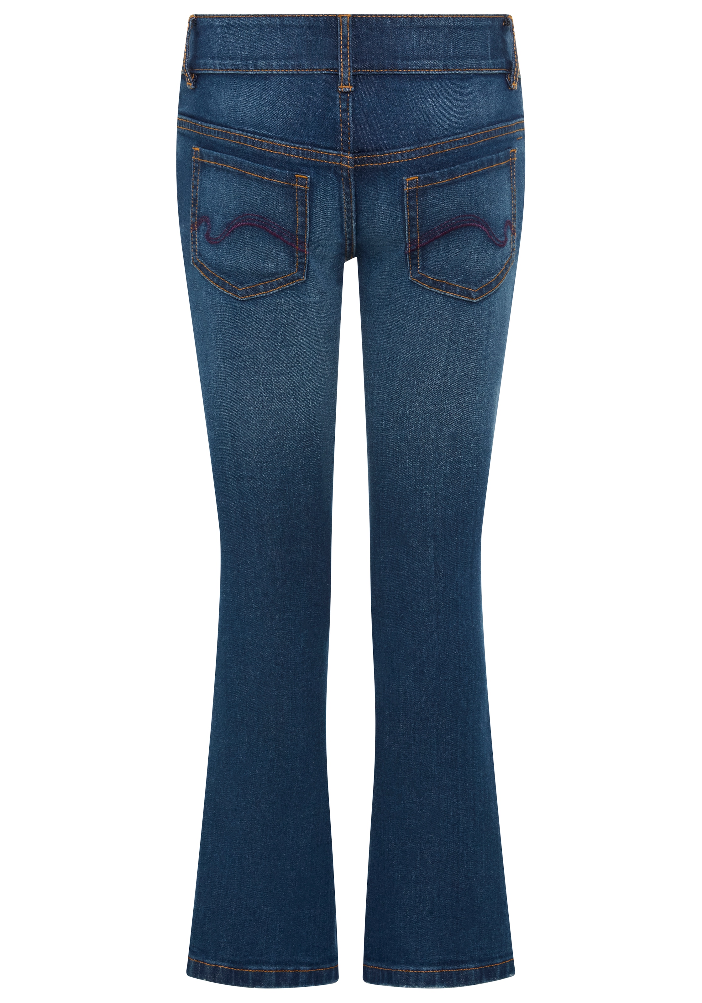 KangaROOS Jeans bootcut »Stretchjeans von KangaROOS in Boot Cut Form, mit Po-Ziernähten« Jeans à la mode avec surpiqûres décoratives sur poche arrière, lavage authentique