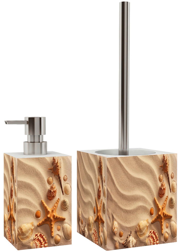 Sanilo Badaccessoire-Set »Sanibel« bestehend aus WC-Sitz, Badteppich, Stöpsel, Seifenspender, WC-Bürste