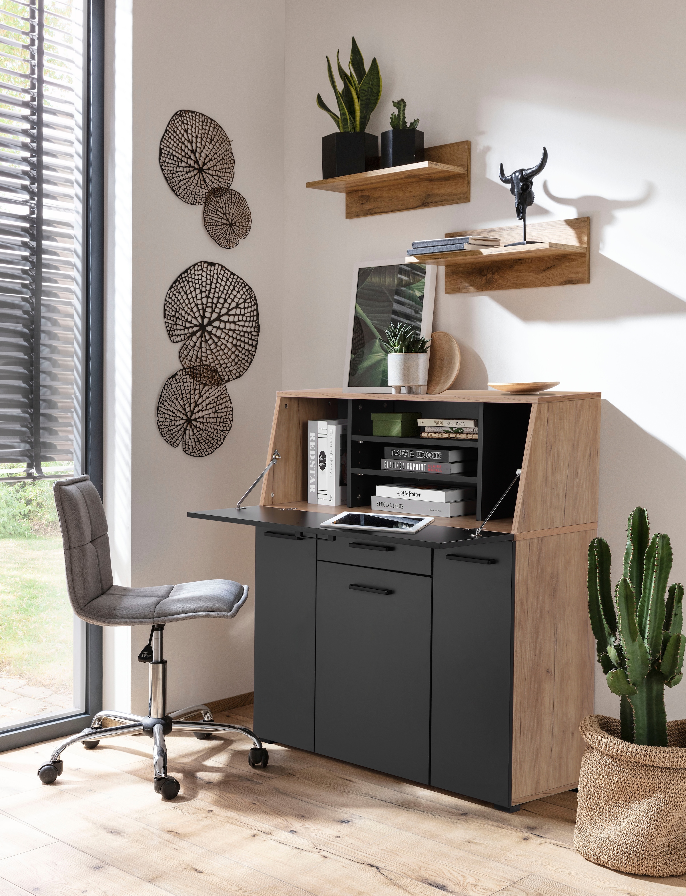 GOODproduct Secrétaire »Moid, Home-Office-Schreibtisch,« viele Stauraummöglichkeiten, kompaktes & modernes Design, B. 88,5 cm