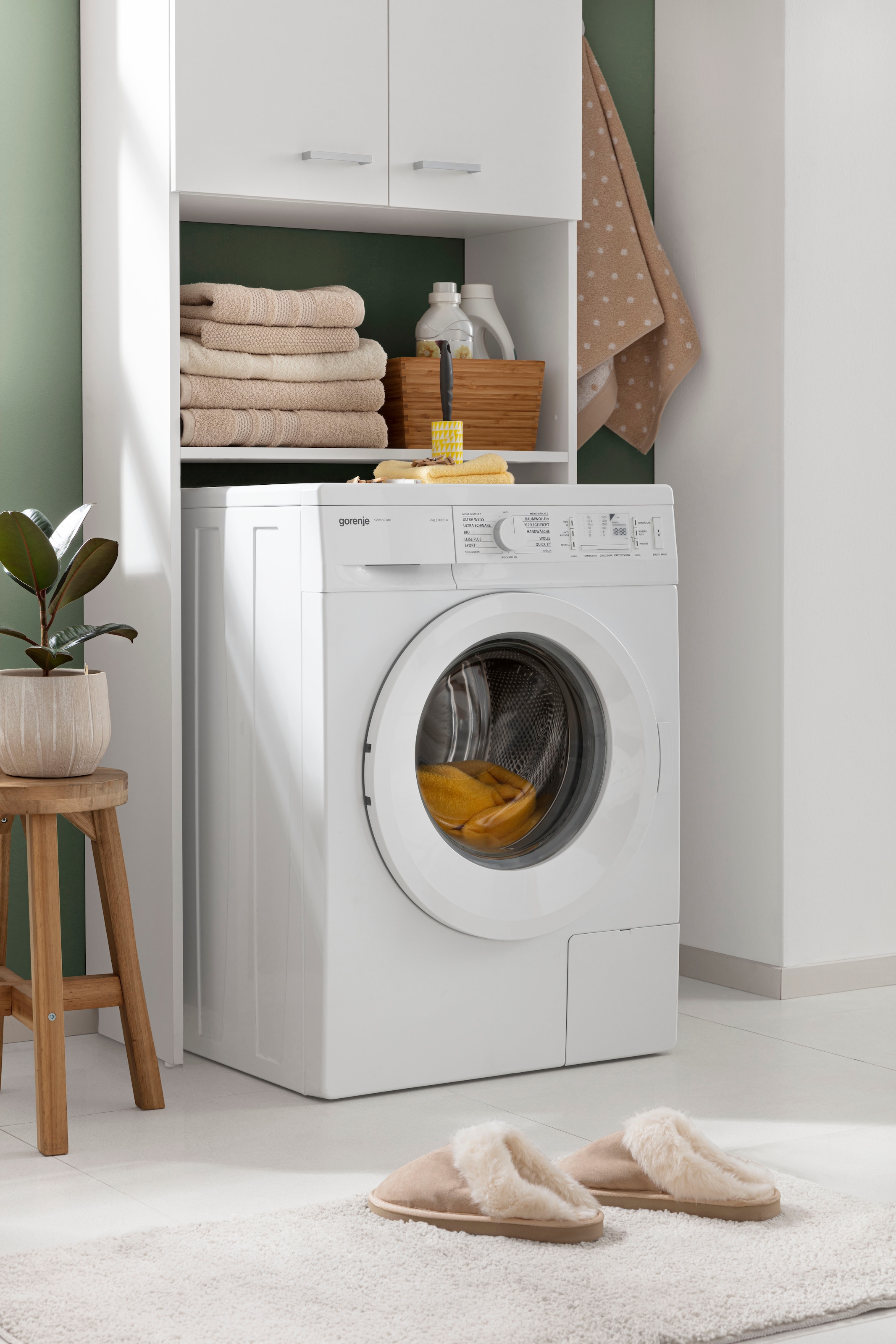 Schildmeyer Waschmaschinenumbauschrank »Mobes, Made in Germany« Breite/Höhe: 70,3/188,6 cm, Stauraum im Regalfach und hinter Doppeltür