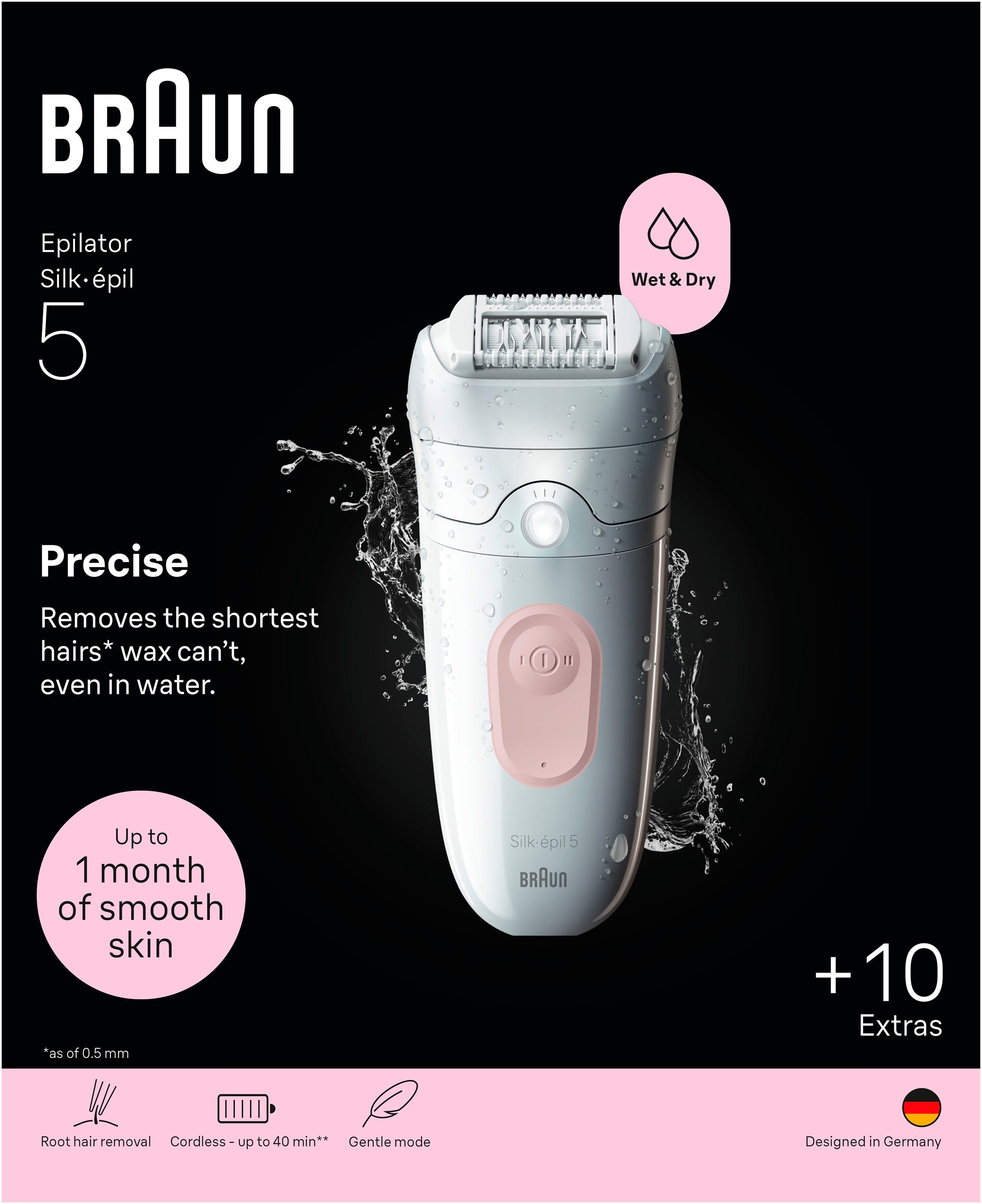 Braun Épilateur »Silk-épil 5 SE5-251 (Modell 2026) 5-060 (Modell 2025)« avec tête de rasage, tête de tondeuse et têtes peeling