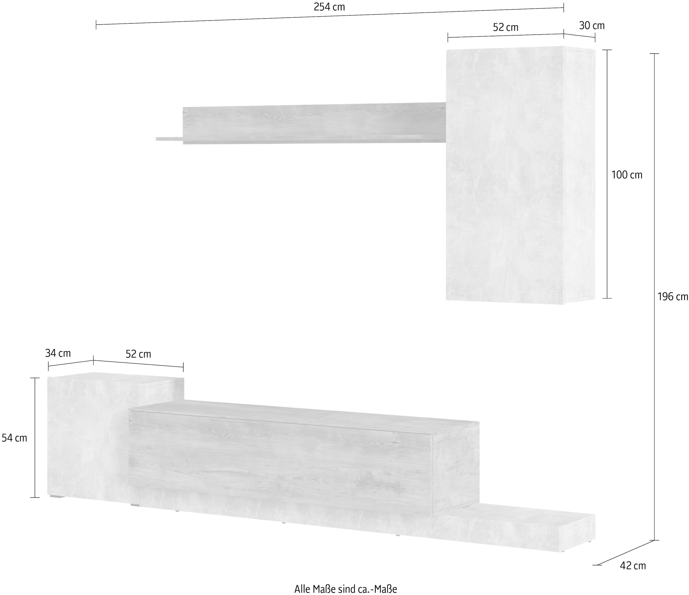 INOSIGN Wohnwand »Rimini« Set, 4 Stk. tlg.