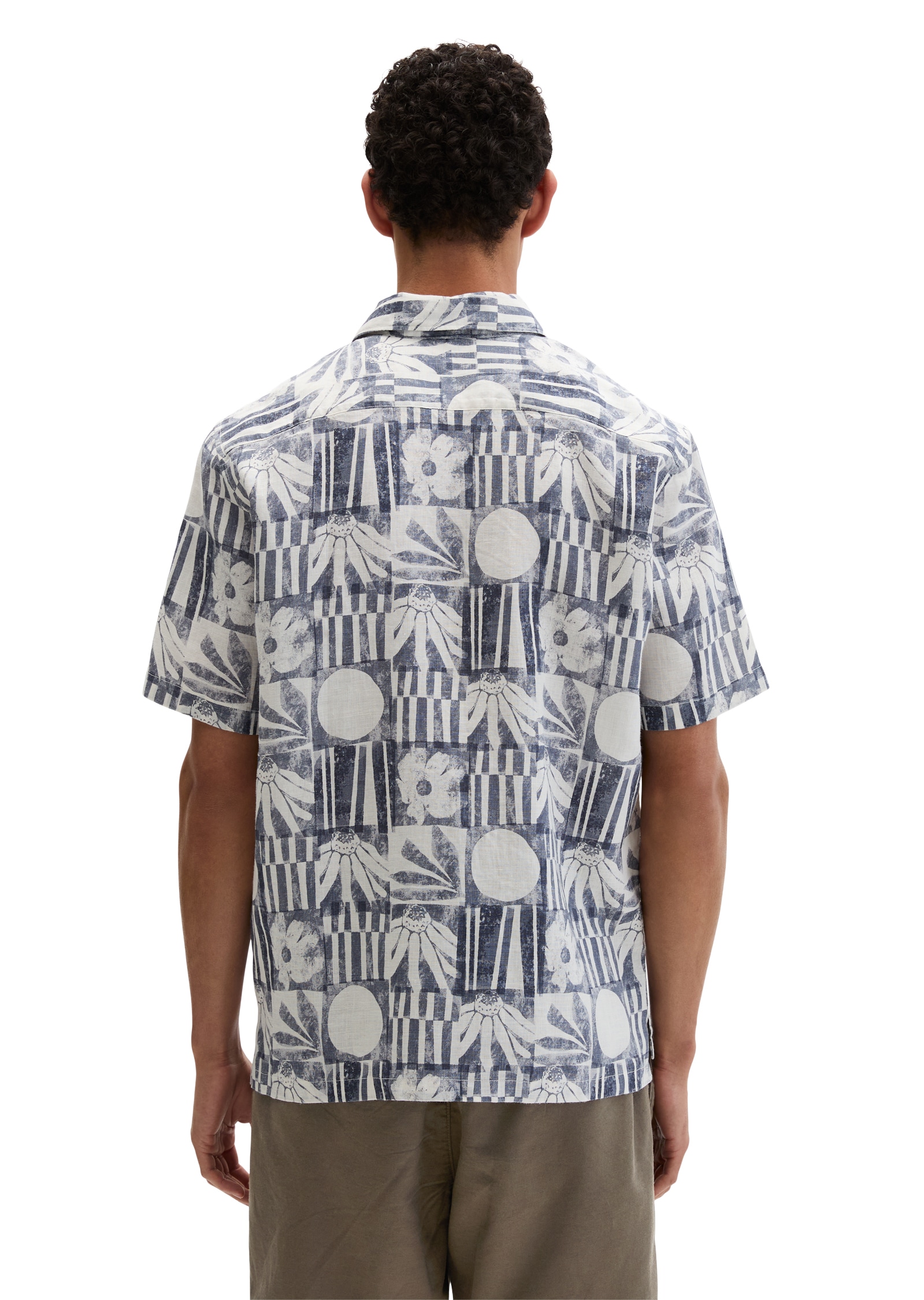 Marc O'Polo Kurzarmhemd Leinenhemd regular fit mit Allover-Print