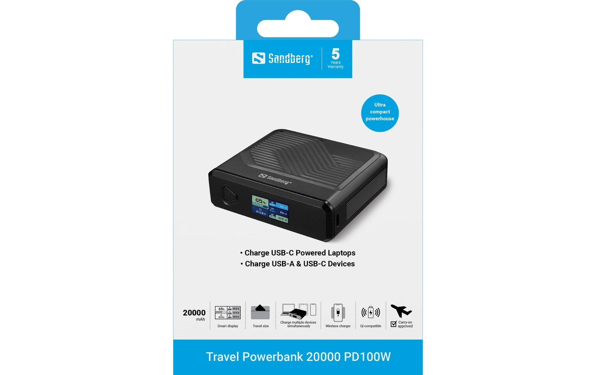 Sandberg Powerbank »Travel 20000 mAh« Wireless Charger